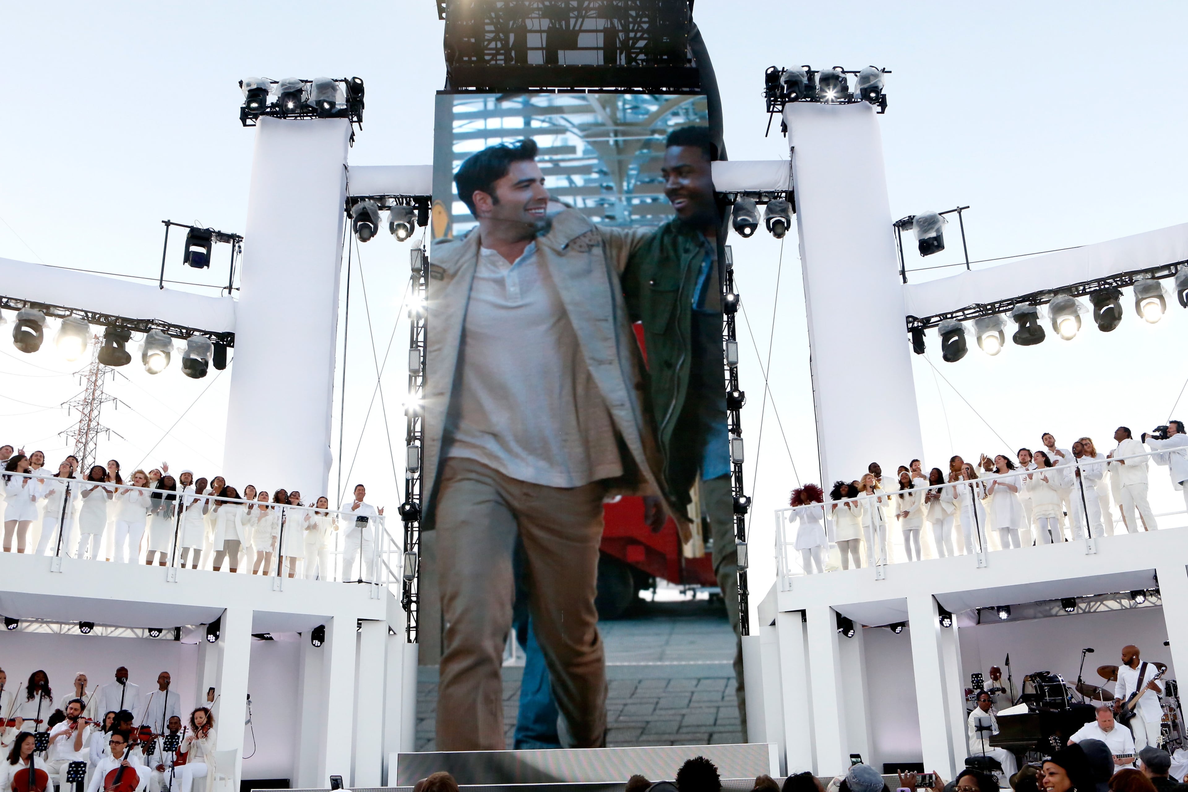 NEW ORLEANS, LOUISIANA - MARCH 20: The audience watches the performance iin "The Passion", an epic musical event airing LIVE from New Orleans on FOX, at Woldenberg Park on March 20, 2016 in New Orleans, Louisiana. (Photo by Skip Bolen/Getty Images for dcp)