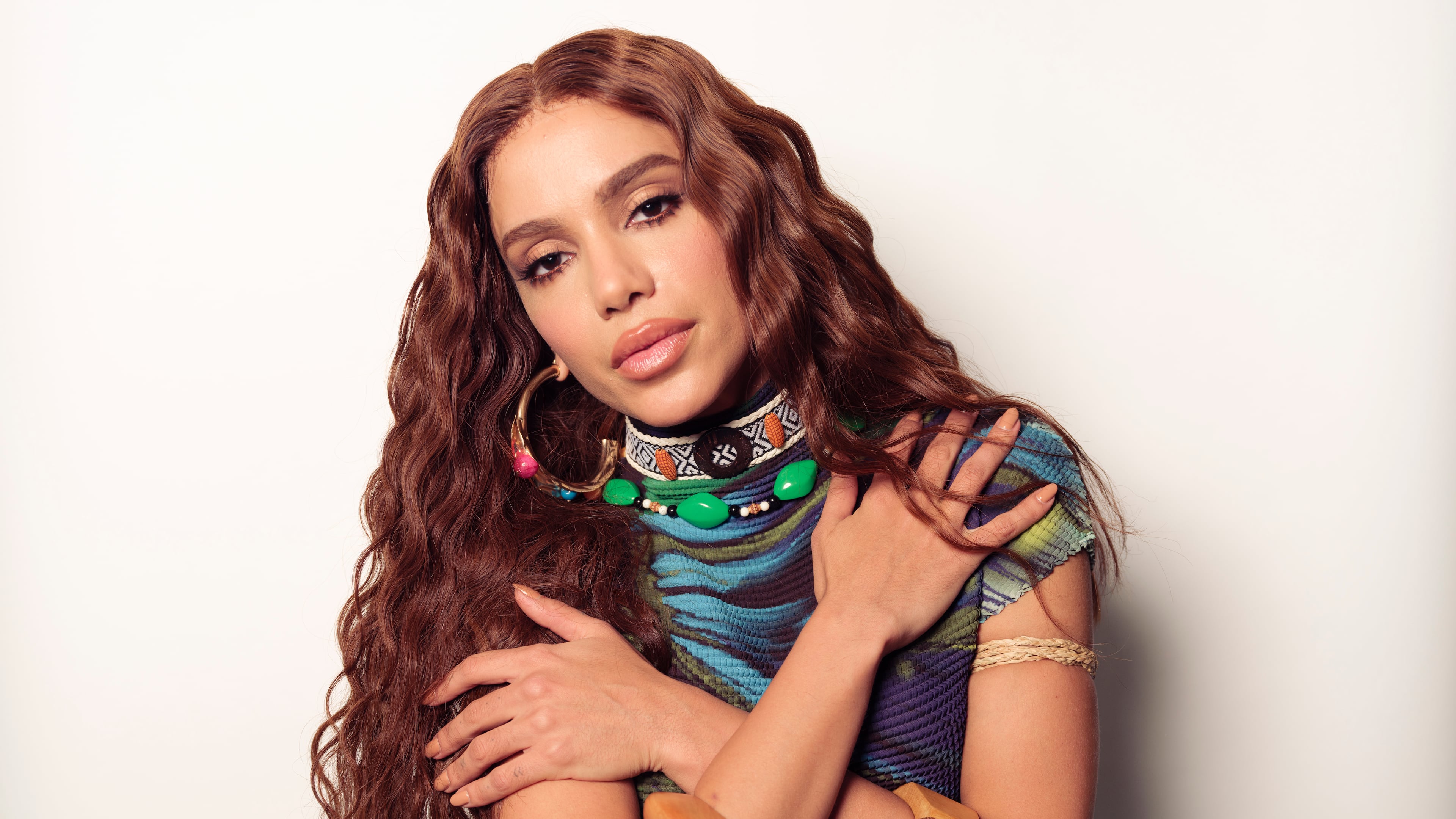 Anitta poses for a portrait in New York on Thursday, April, 9, 2026. (Photo by Drew Gurian/Invision/AP)