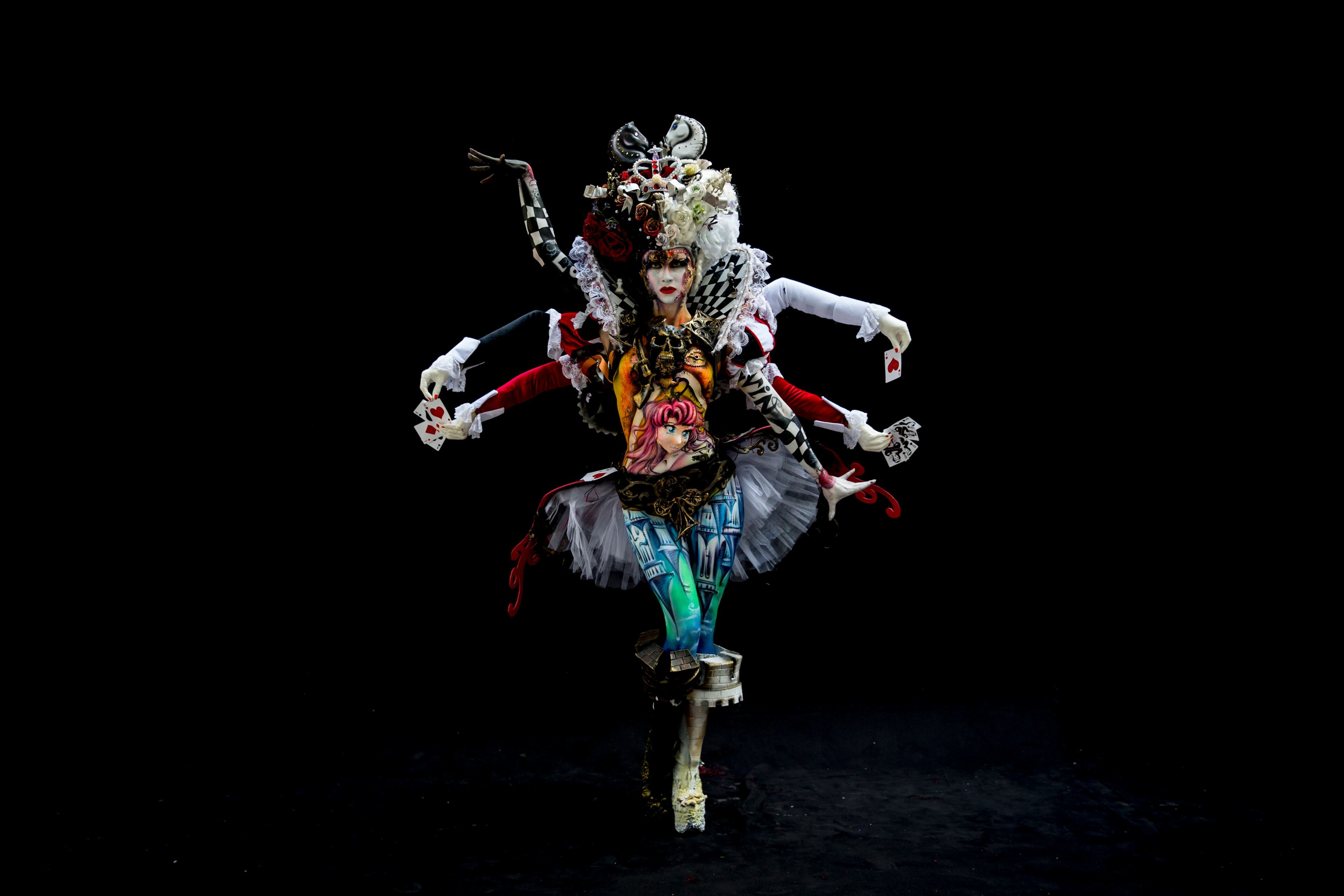 POERTSCHACH AM WOERTHERSEE, AUSTRIA - JULY 04: A model poses for a picture during the World Bodypainting Festival 2015 on July 4, 2015 in Poertschach am Woerthersee, Austria. (Photo by Jan Hetfleisch/Getty Images)