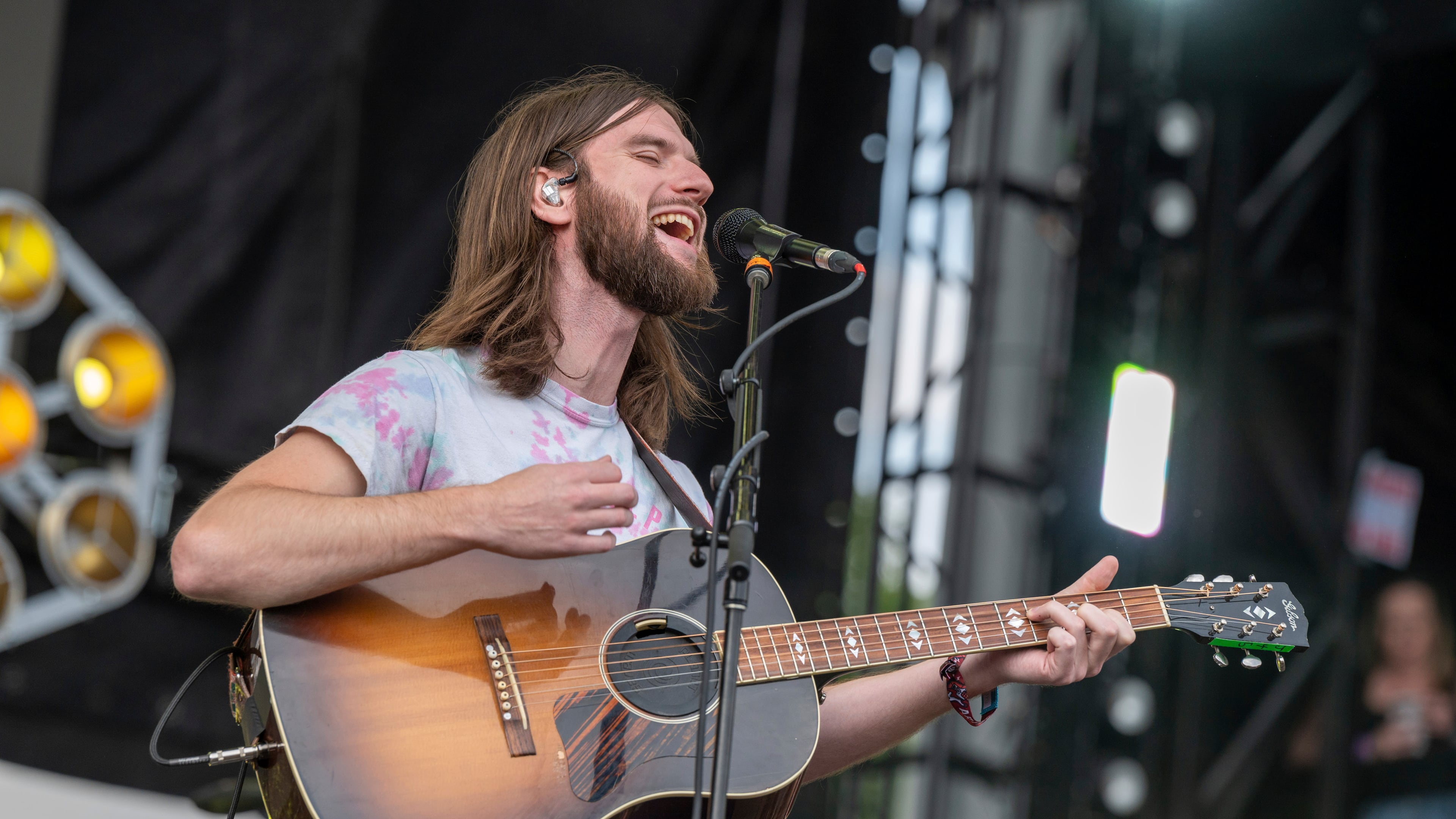 Matt Quinn, of Mt. Joy, performs Saturday, April 30, 2022, at Shaky Knees in Atlanta. (Photo by Paul R. Giunta/Invision/AP)
