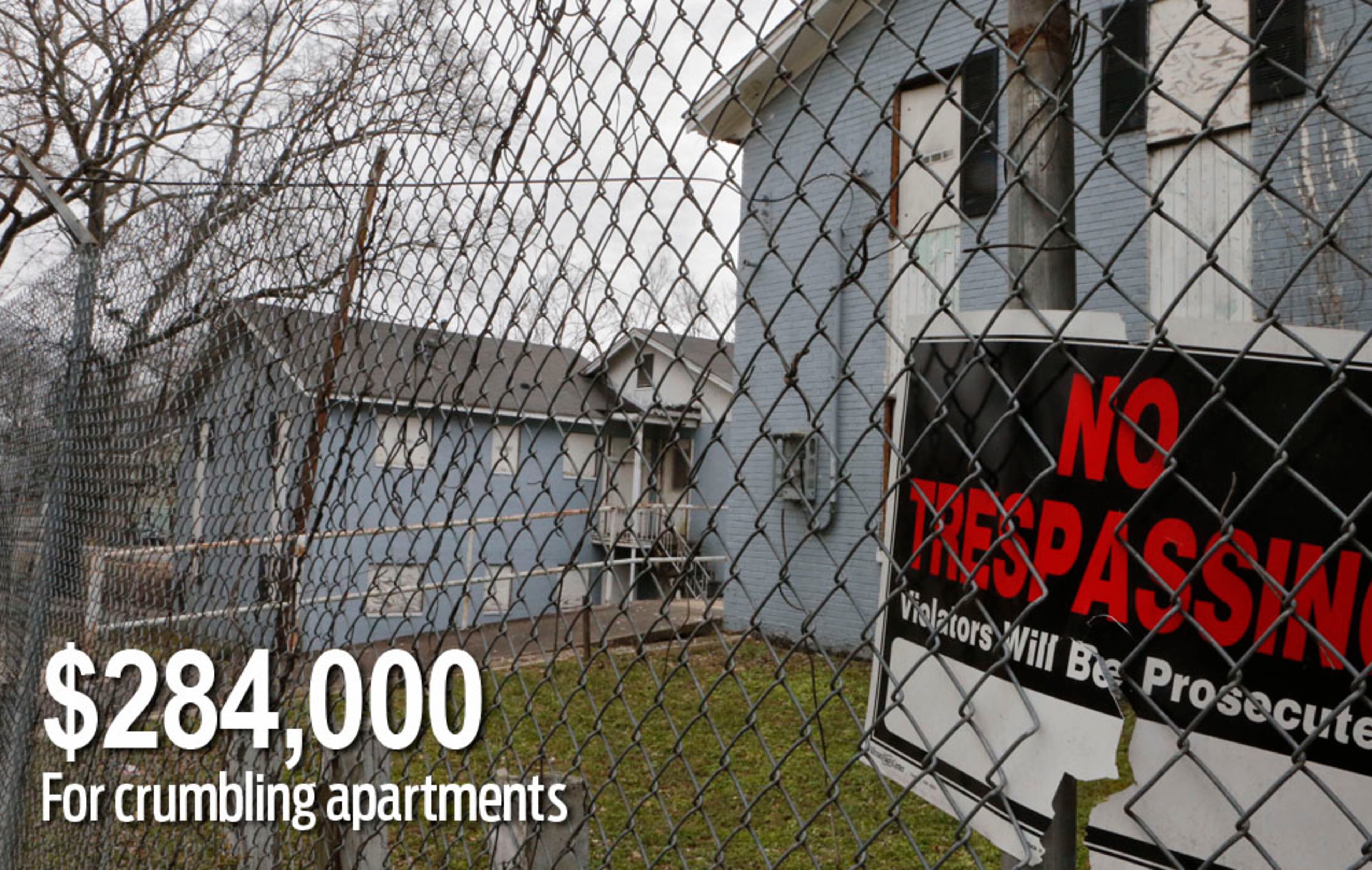 The city’s development authority provided $284,000 to English Avenue Community Development Corp. to acquire and renovate these apartments. Renovation proved too expensive and construction never began. Tens of thousands of dollars in unpaid property taxes piled up. BOB ANDRES / BANDRES@AJC.COM