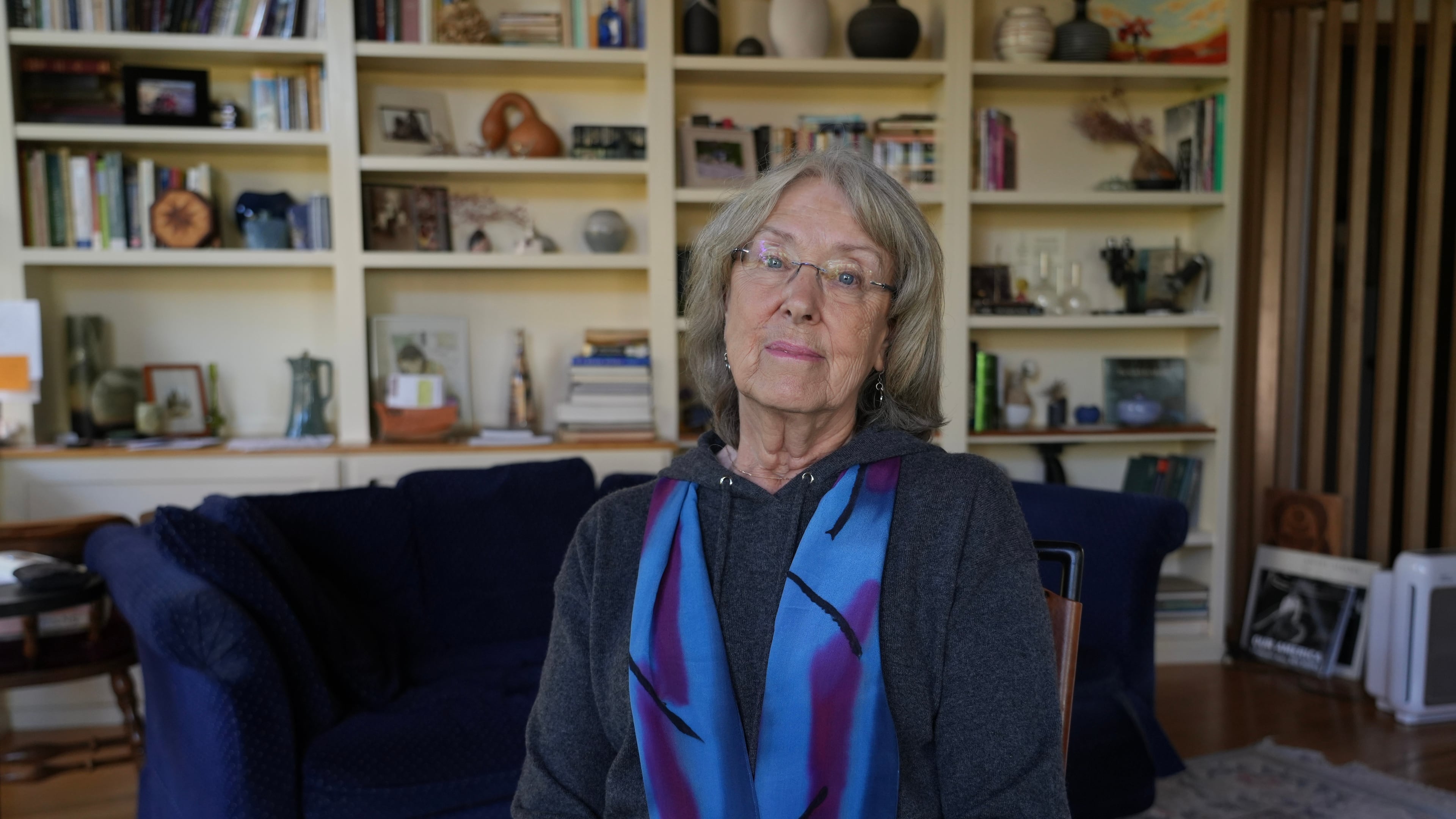 Nancy Shine at her home in Los Altos, Calif., on Nov. 21, 2025. Shine is a scientist who donated blood plasma that is used to create the treatment for infant botulism. (AP Photo/Terry Chea)