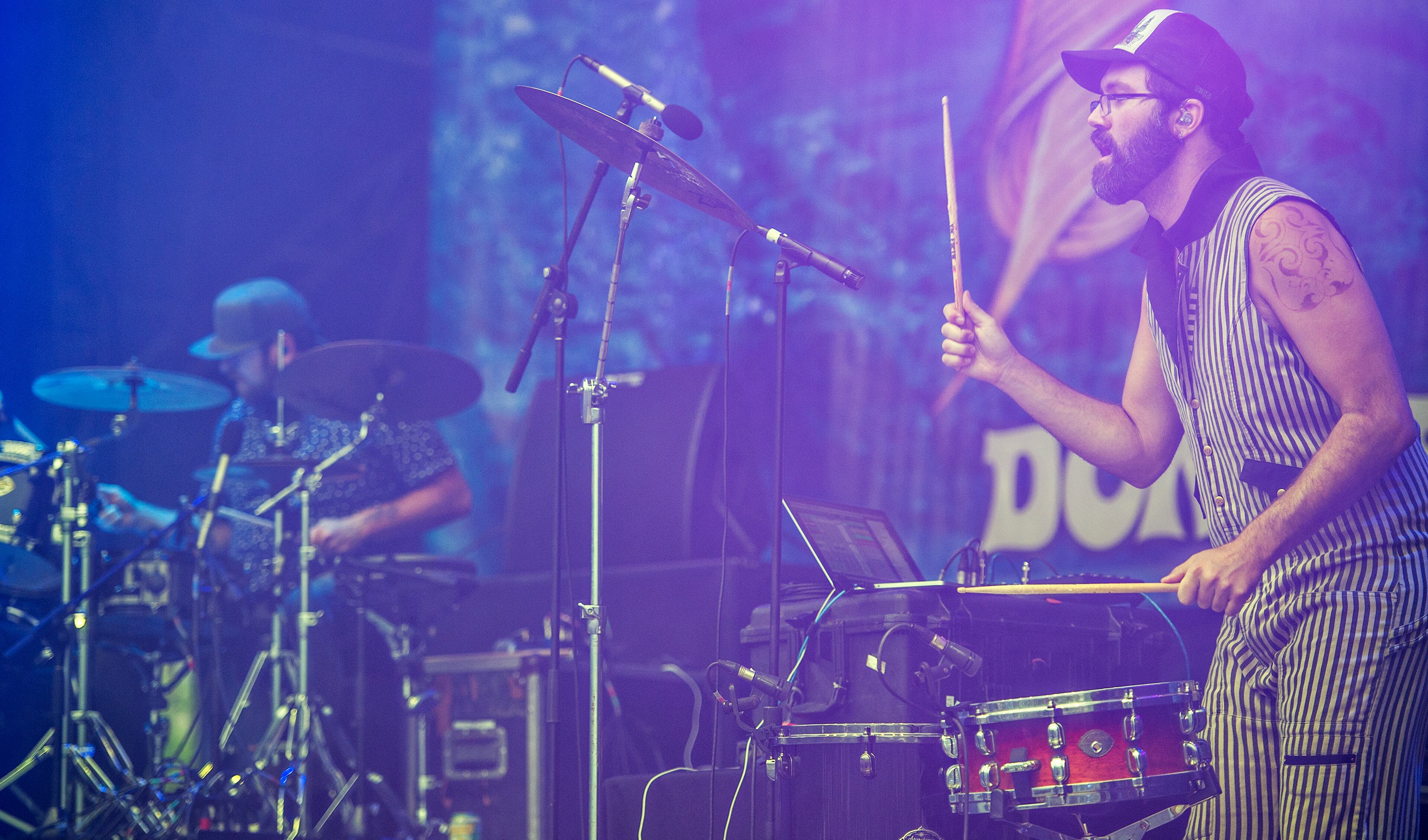 David Satori (right) and Tommy Cappel of Beats Antique perform on stage during the SweetWater 420 Fest at Centennial Olympic Park in Atlanta on Friday, April 17, 2015. The first day of the three day music festival featured Snoop Dogg, Thievery Corporation, Beats Antique, Aer and Big Data. JONATHAN PHILLIPS / SPECIAL