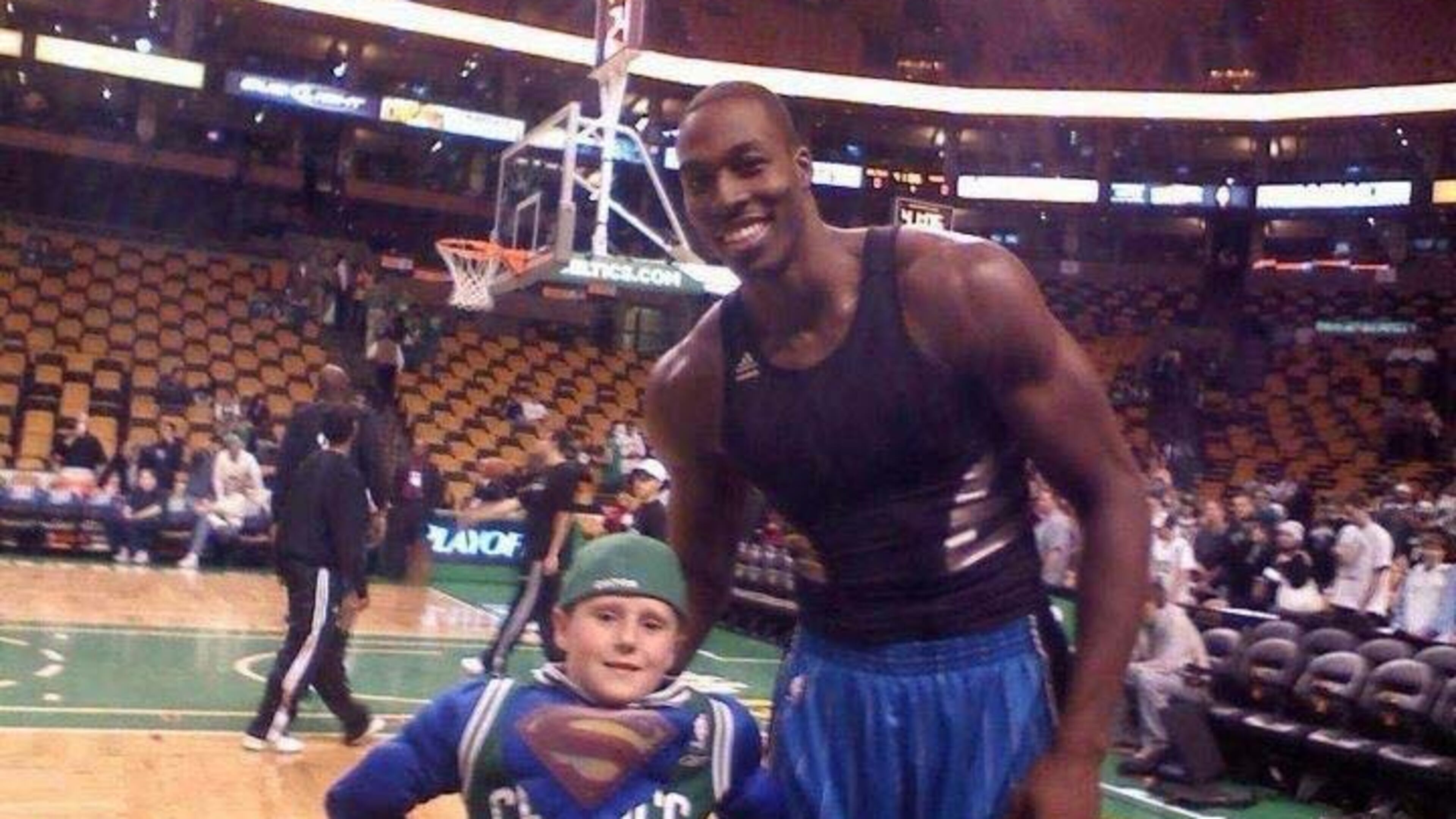 Dwight Howard poses with eight-year-old Connor Spencer in Bostons in 2008 when the center was a member of the Magic. Photo provided by The Bador Family