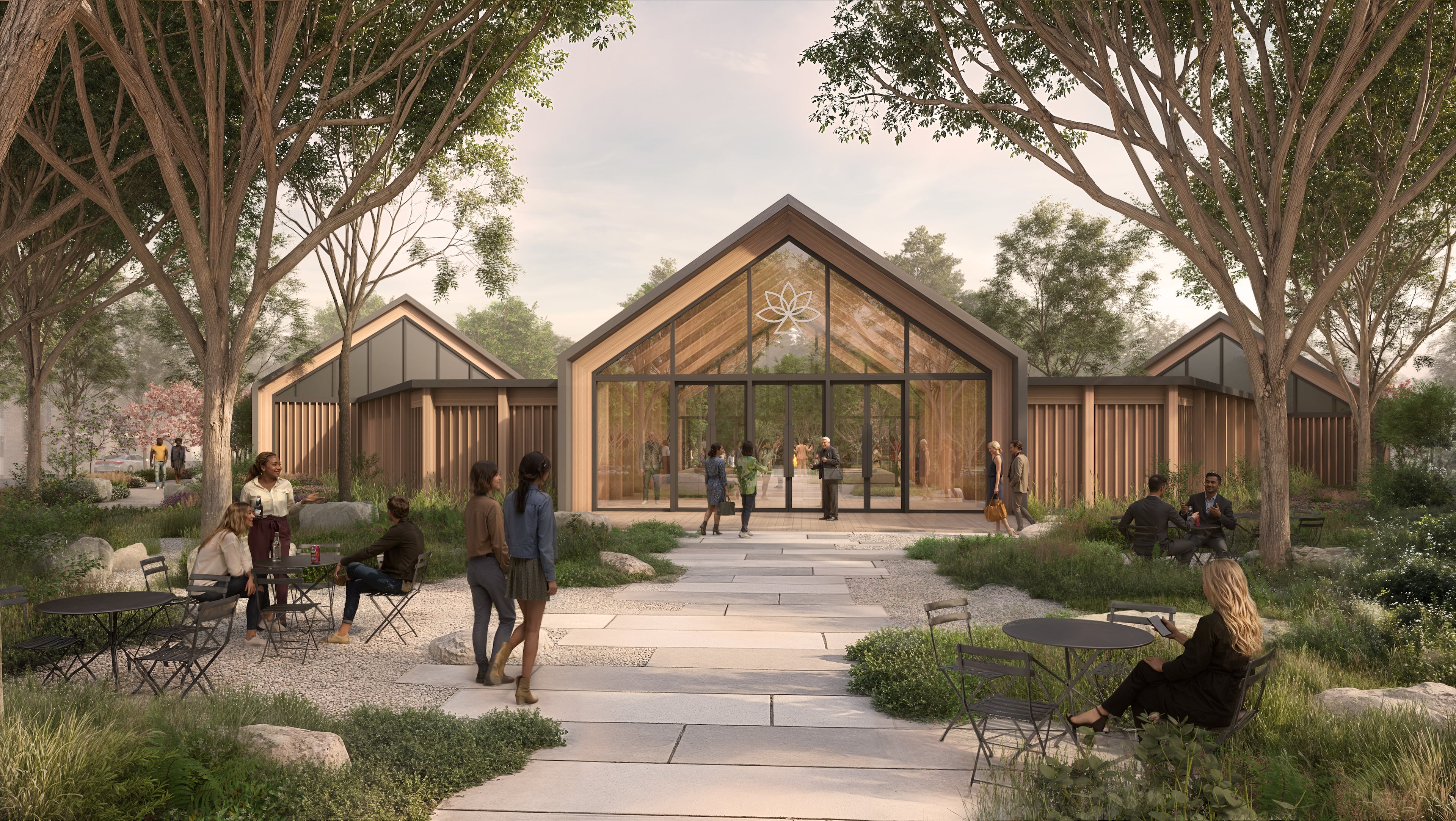 This is a rendering of the Rowen Convergence Center, a 10,000-square-foot facility central to the planned Rowen life sciences district in Gwinnett County. (Courtesy of Rowen)