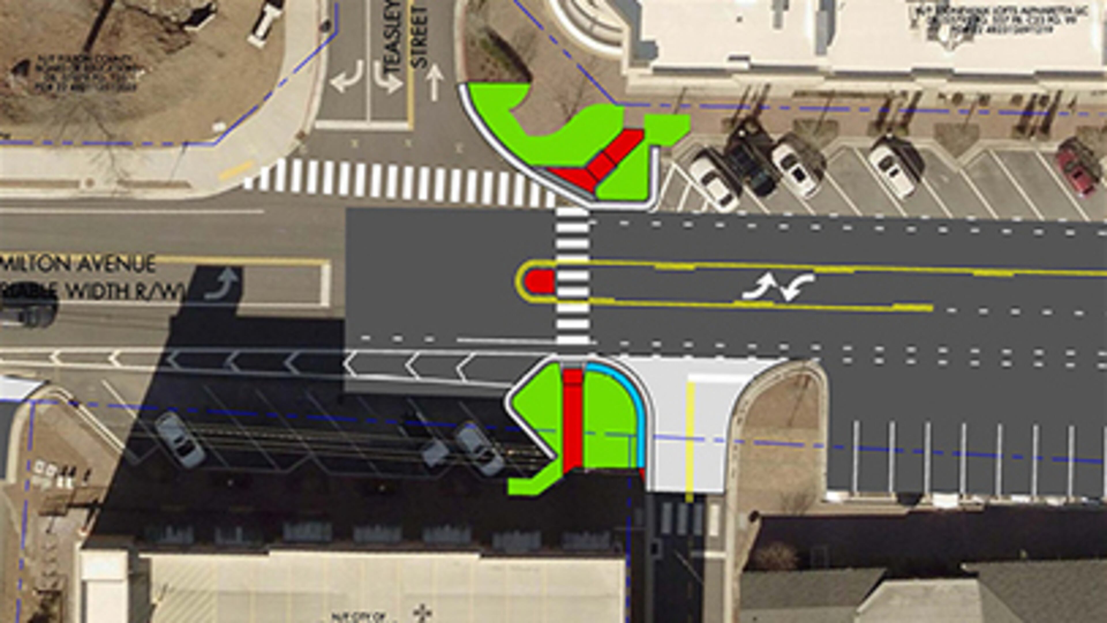 Construction has begun on a new mid-block crosswalk on Milton Avenue at the intersection with Teasley Street in Alpharetta. COURTESY CITY OF ALPHARETTA