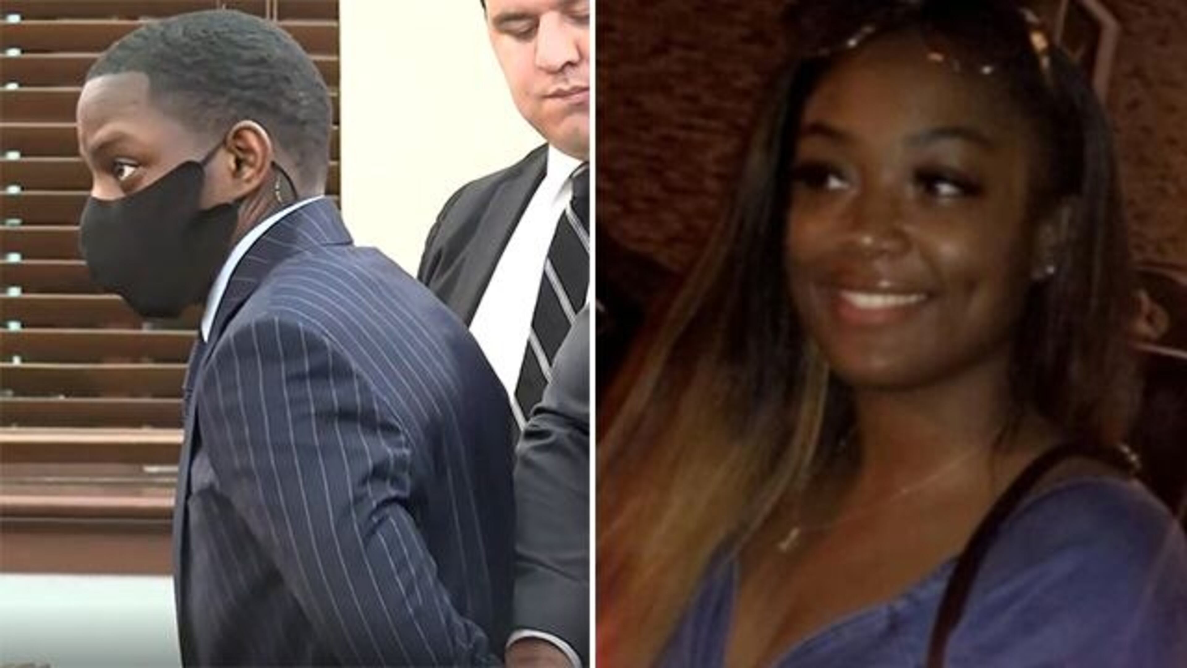 DeMarcus Little (left) was convicted of killing his girlfriend, Anitra Gunn. Her body was discovered in February 2020 in a wooded area in Crawford County. (WSB photos)