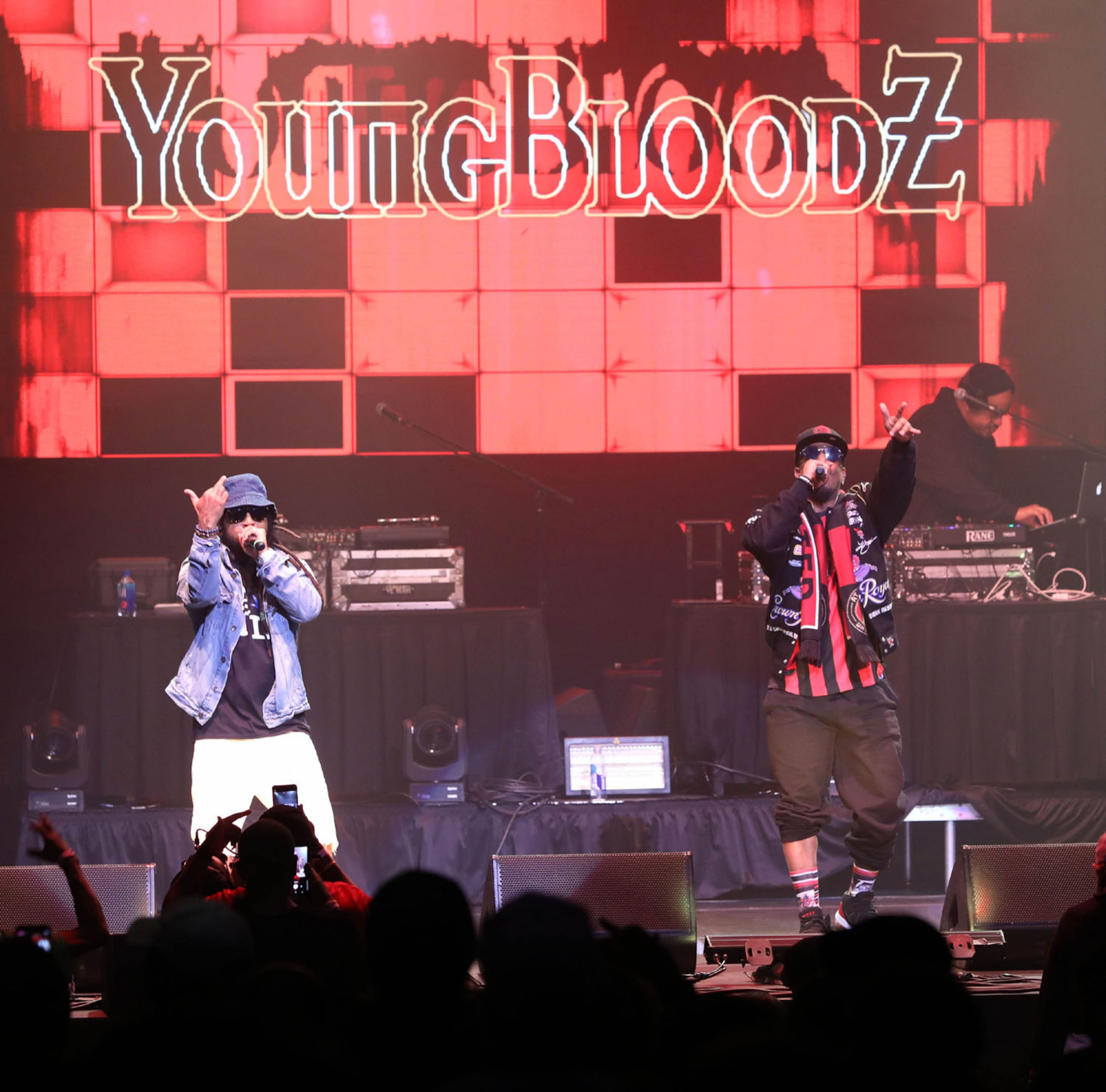 YoungBloodz. The Atlanta-based hip-hop collective known as the Dungeon Family brought its Reunion Tour for a sold-out show at the Fox Theatre on Saturday, April 20, 2019. The Dungeon Family Reunion Tour features Big Boi, Goodie Mob, YoungBloodz, KP the Great and Kneel & Rey. (Photo: Robb Cohen Photography & Video /RobbsPhotos.com)