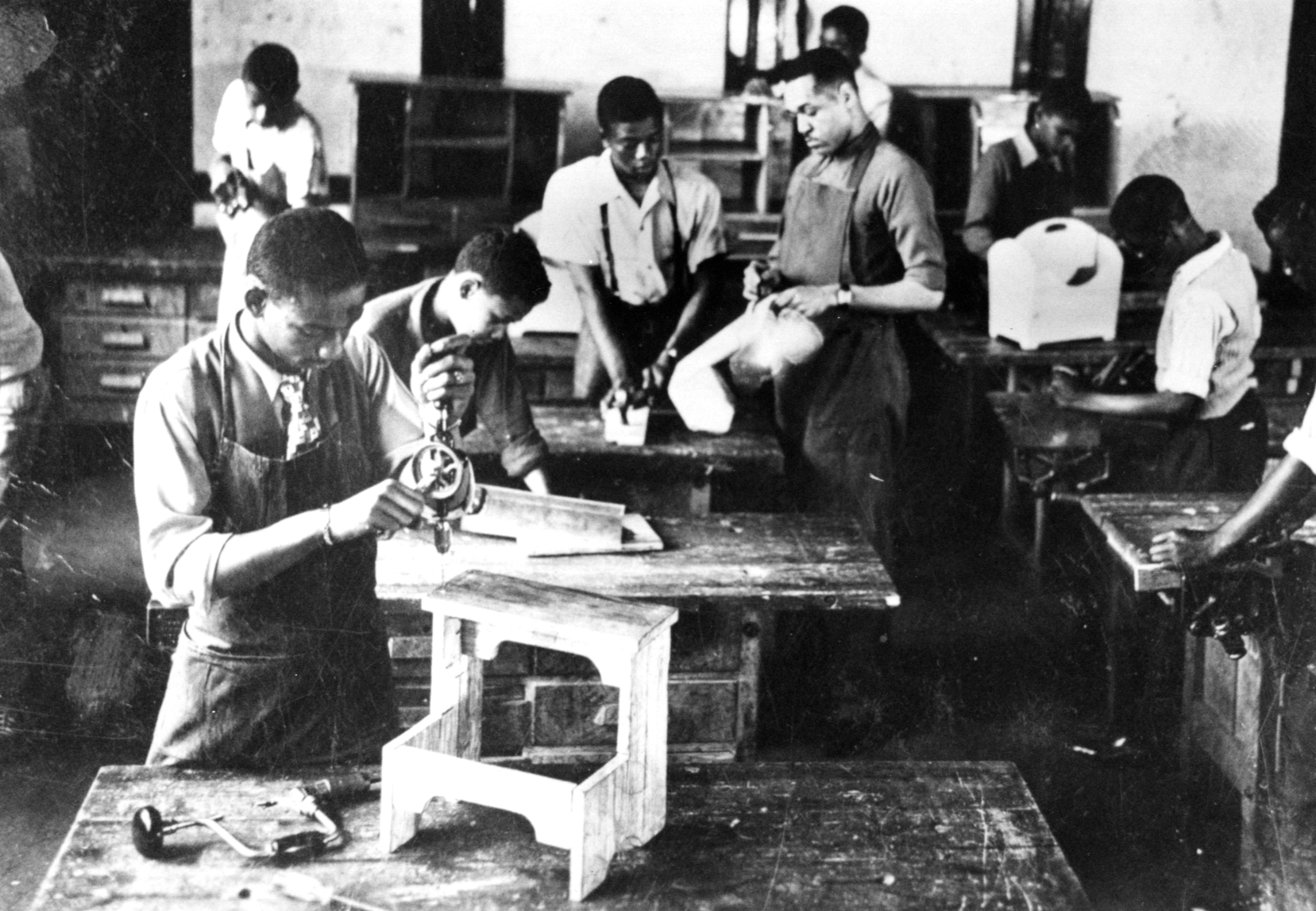 Herman Russell in junior high shop class.