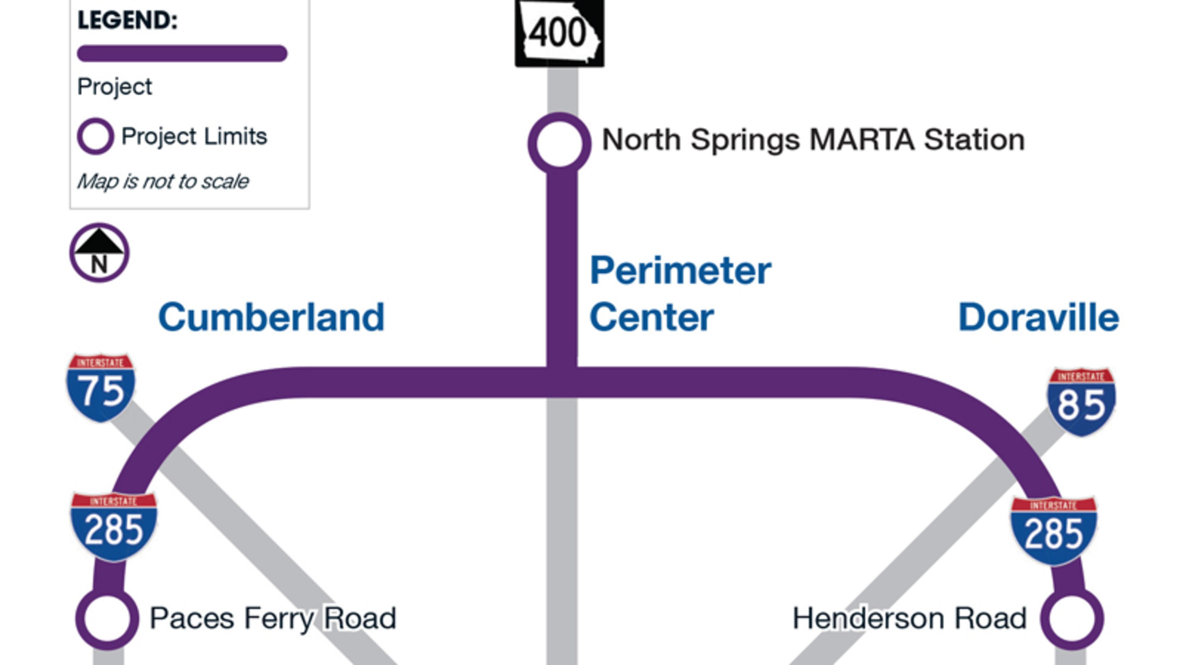 Community informational meetings will be held in May on express lanes proposed for the top end of I-285, from Cobb County on the west to DeKalb County on the east, and along Ga. 400 as far north as the North Springs MARTA station in North Fulton County. GEORGIA DEPARTMENT OF TRANSPORTATION