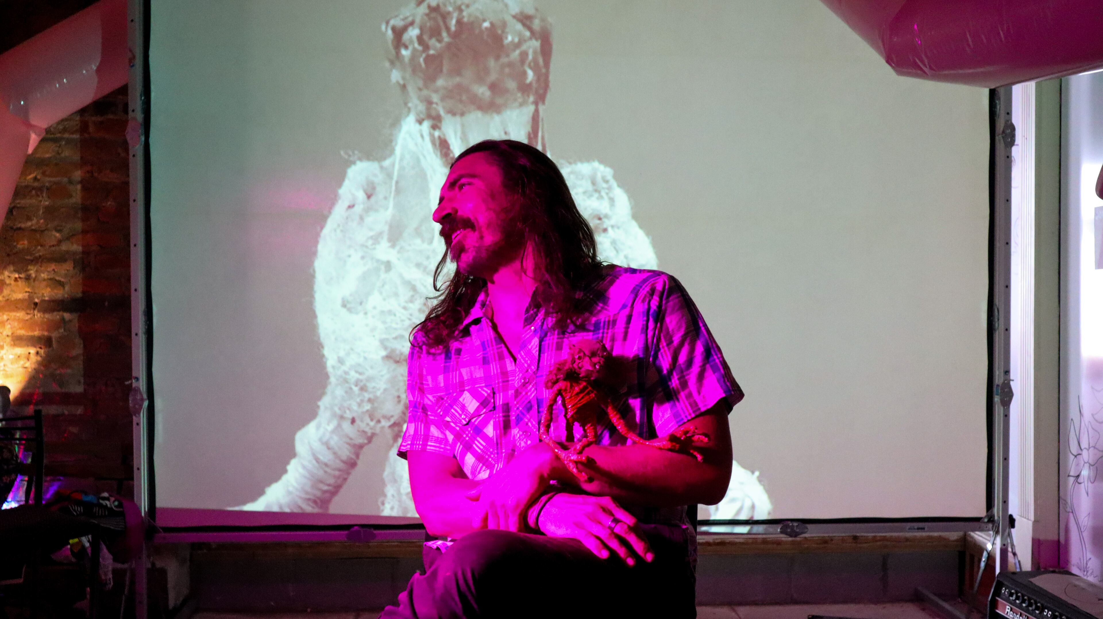 “My grandfather was a taxidermist,” says artist Mike Stasny. “And I was raised behind the curtain with the incomplete understructures of taxidermy that most people never see, but are worth an audience. My busted furniture creatures are an amalgam of those posed animals of a natural history museum and the knowledge of how my grandfather worked behind the scenes.”