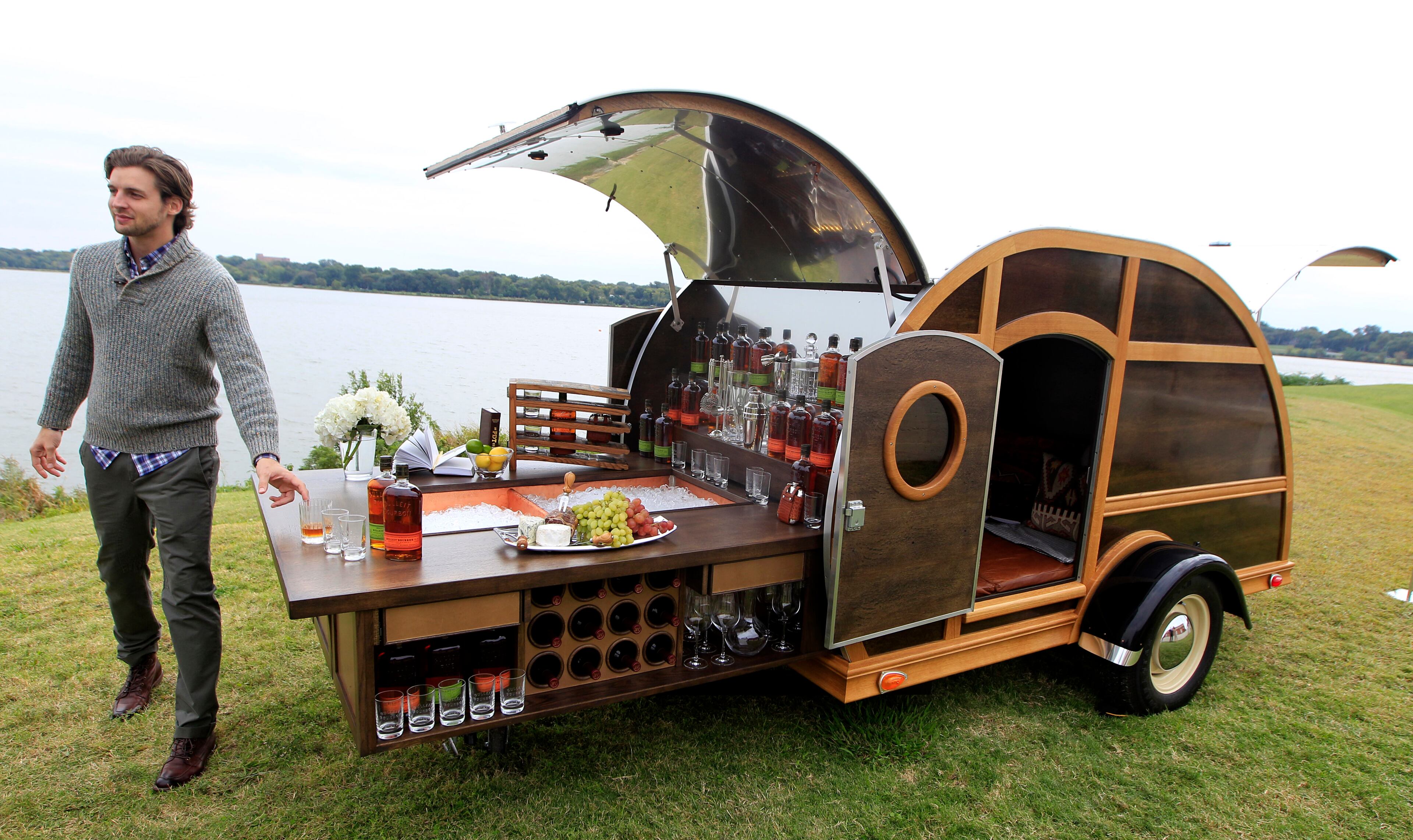 This Bulleit Frontier Whisky Woody-Tailgate Trailer costs $150,000.