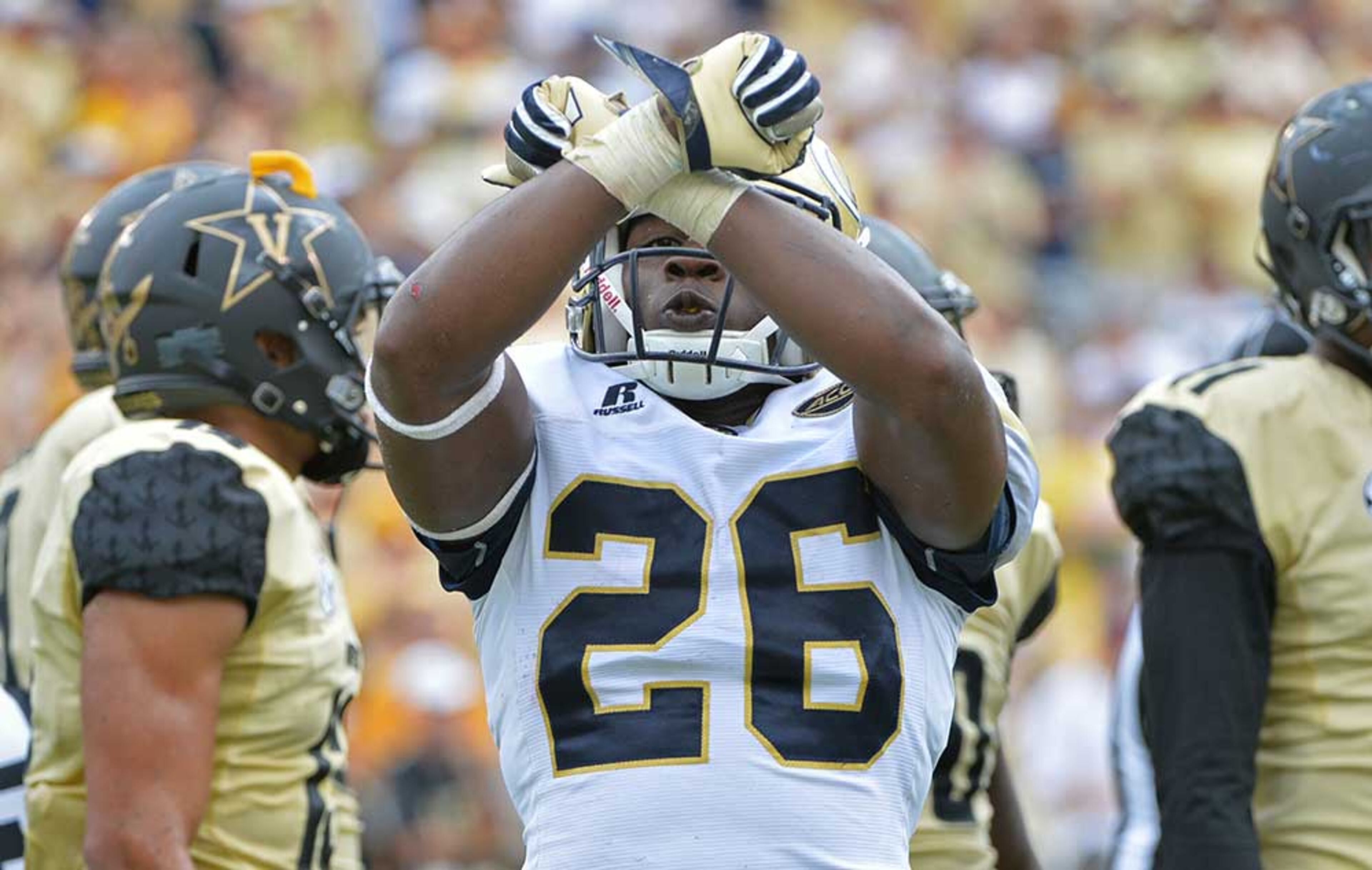 Dedrick Mills rushed for three touchdowns to lead the Jackets to a 38-7 victory over Vanderbilt Sept. 17, improving their record to 3-0.