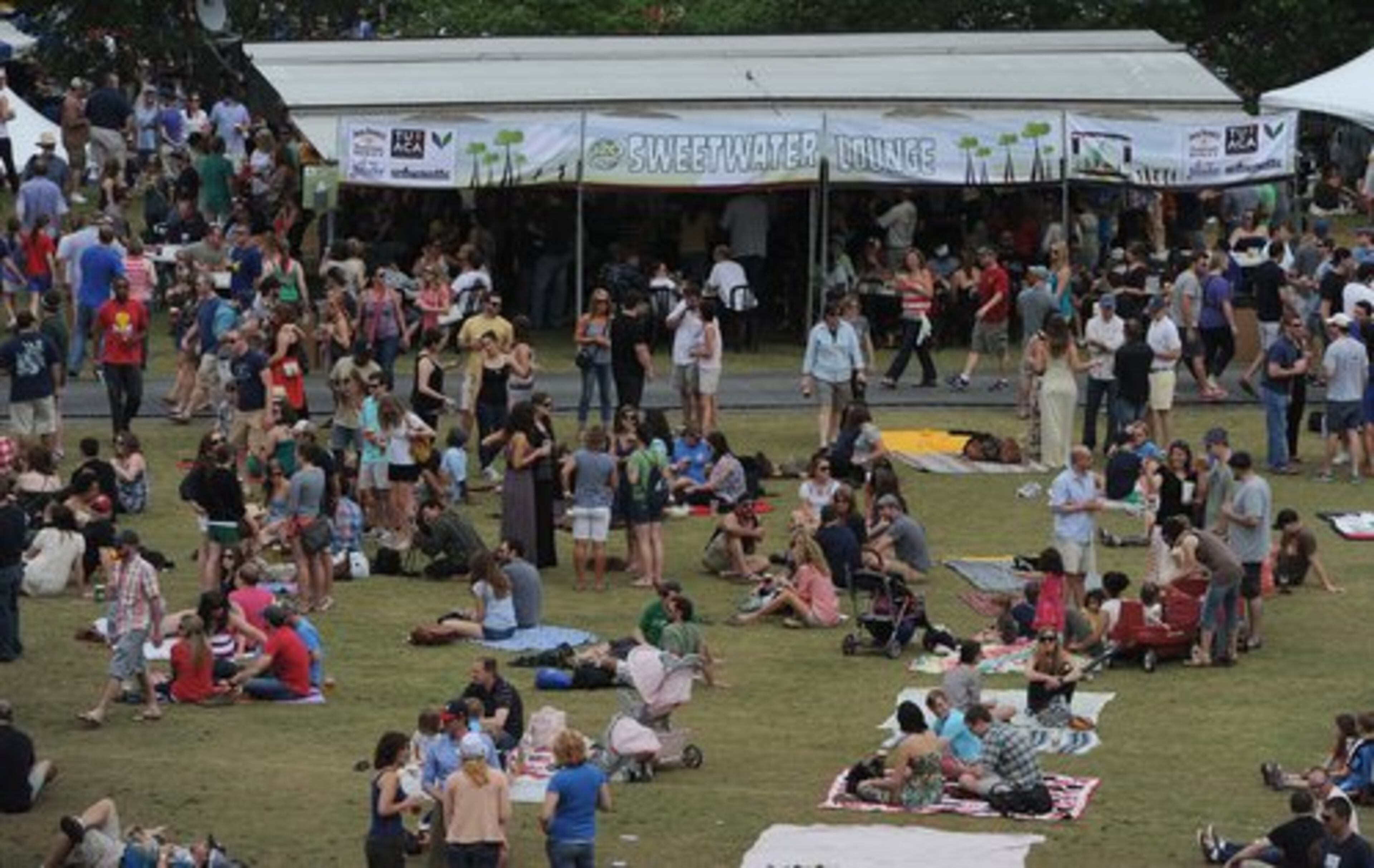 Festivalgoers wait for the music to begin. Acts such as Maceo Parker and Donna the Buffalo performed.