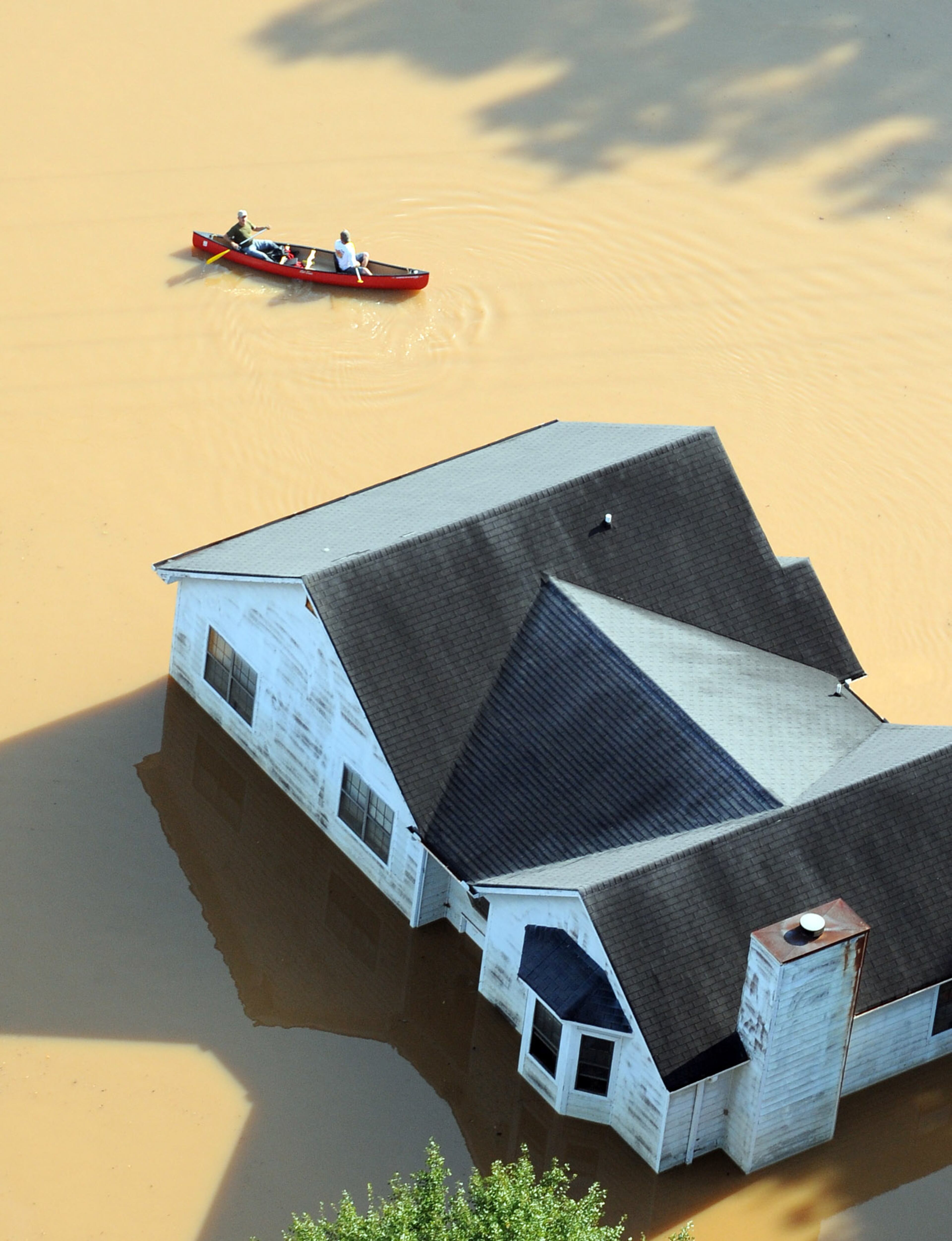 The extent of the flooding on Sept. 22, 2009. Brant Sanderlin, bsanderlin@ajc.com