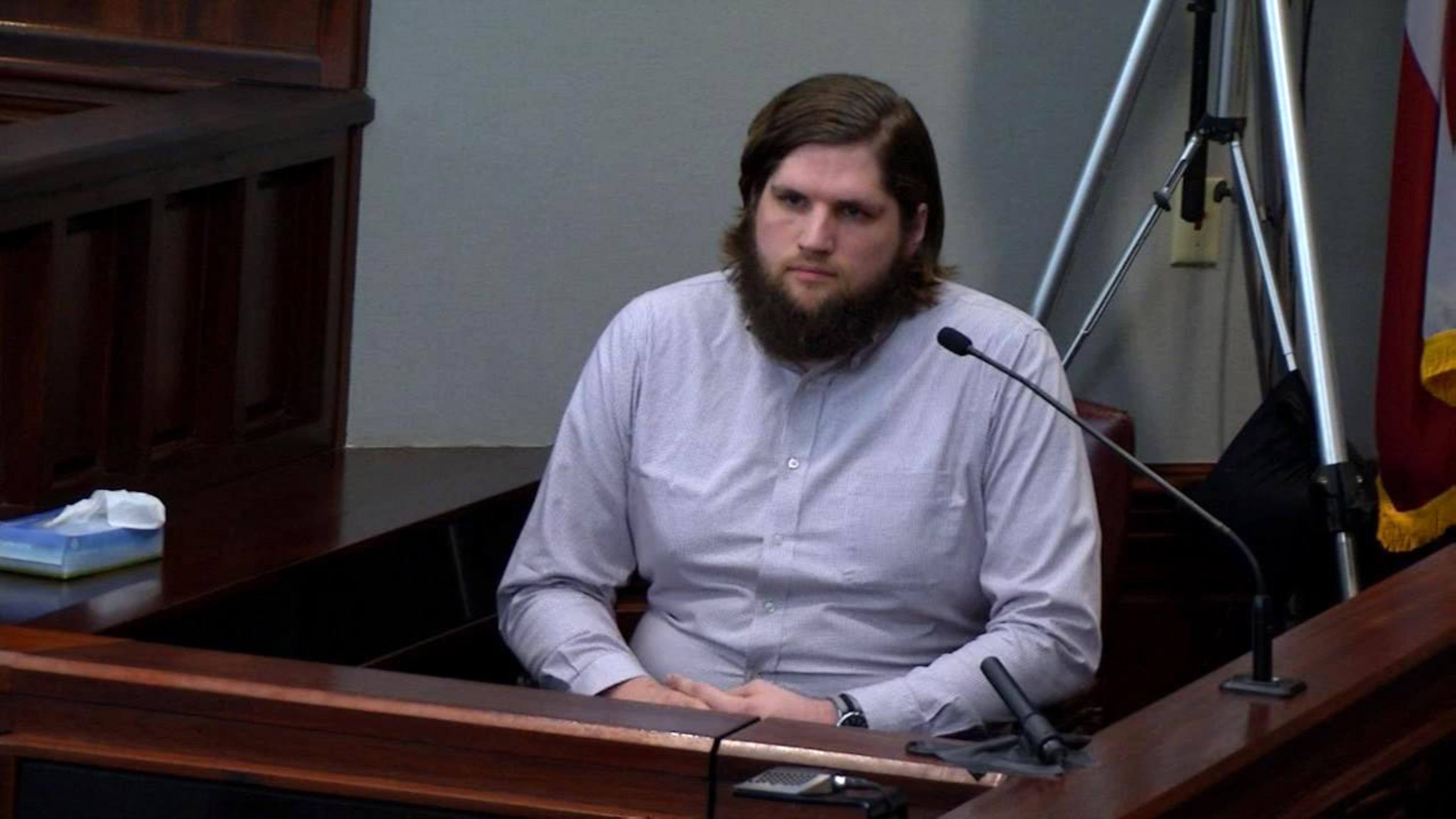 Winston Milling, who worked with Justin Ross Harris at Home Depot, testifies during Harris' murder trial, at the Glynn County Courthouse in Brunswick, Ga., on Monday, Oct. 17, 2016. (screen capture via WSB-TV)