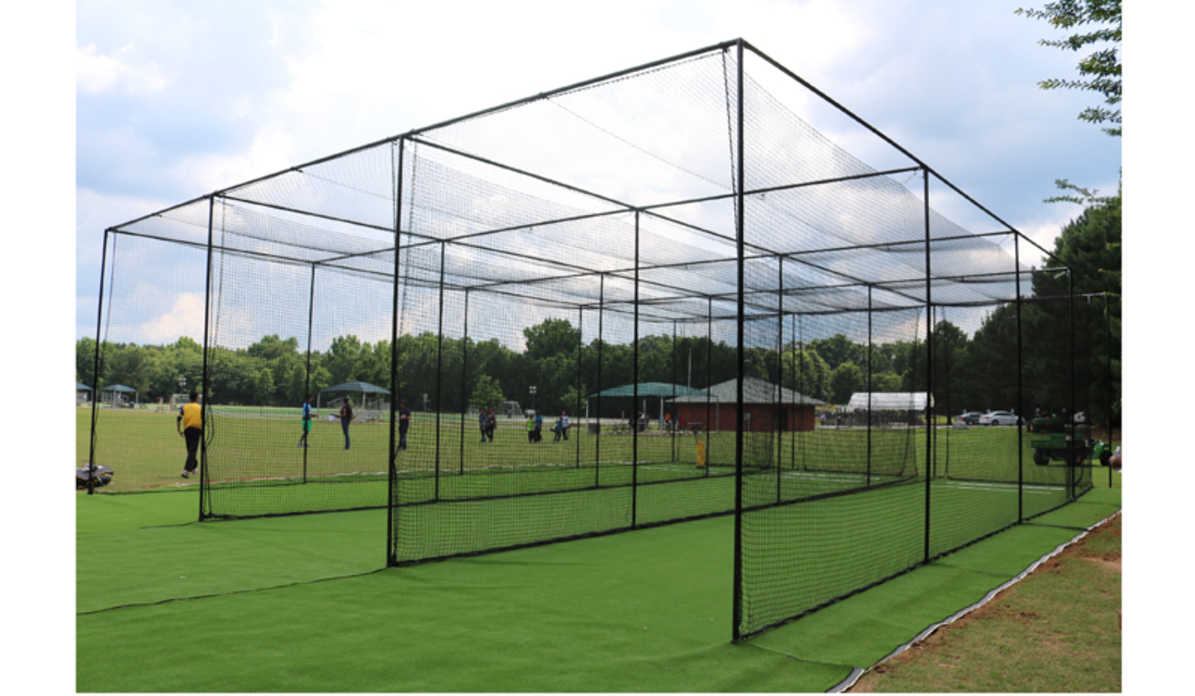 Cricket batting cages, said to be a first in the southeastern U.S., are available for play at Shakerag Park in Johns Creek. CITY OF JOHNS CREEK