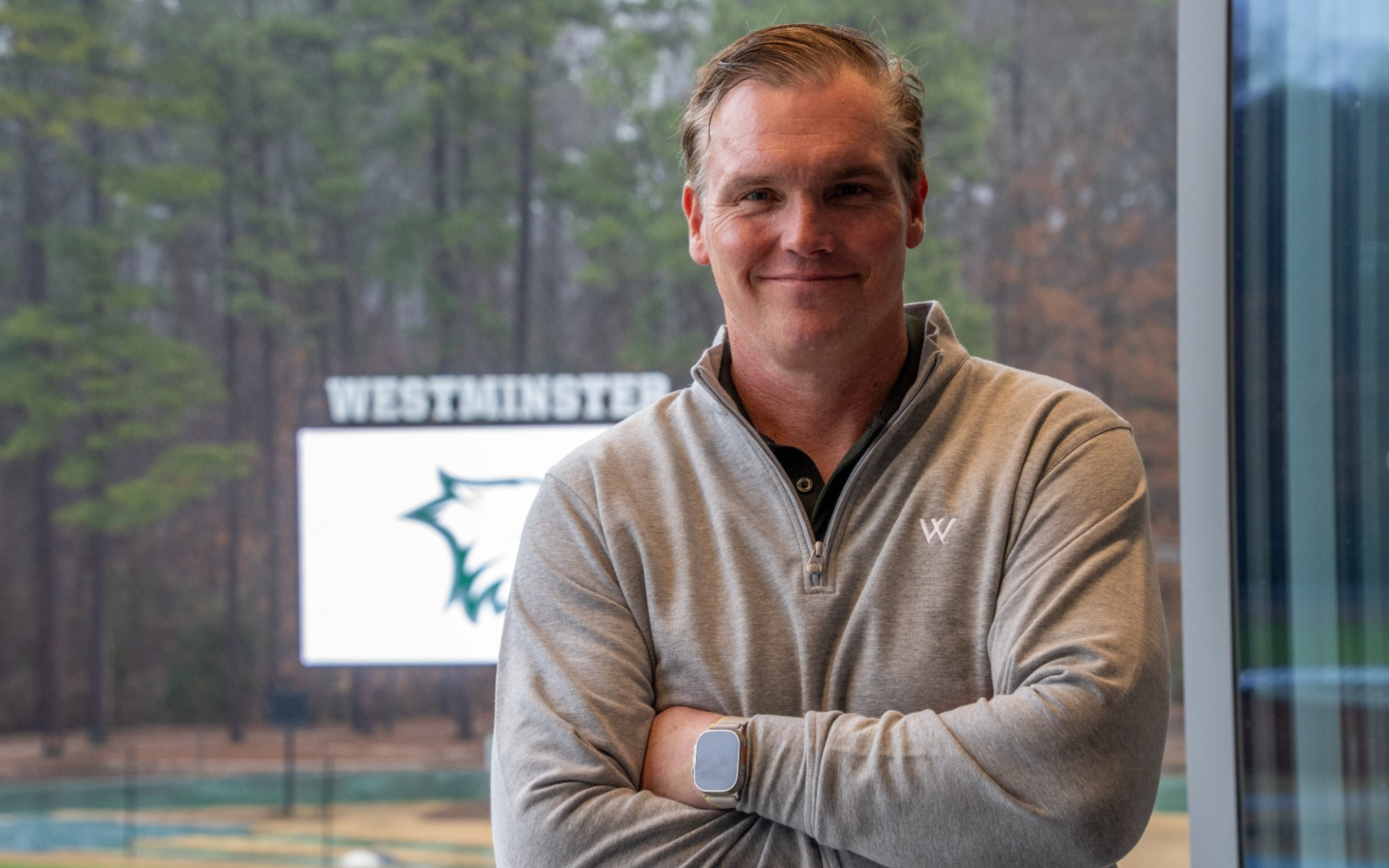 Nelson Stewart was named Westminster's football coach in January. Stewart, formerly at Isidore Newman in New Orleans, was the high school coach of Texas quarterback Arch Manning and a former high school teammate of Peyton Manning. (Courtesy of Westminster)