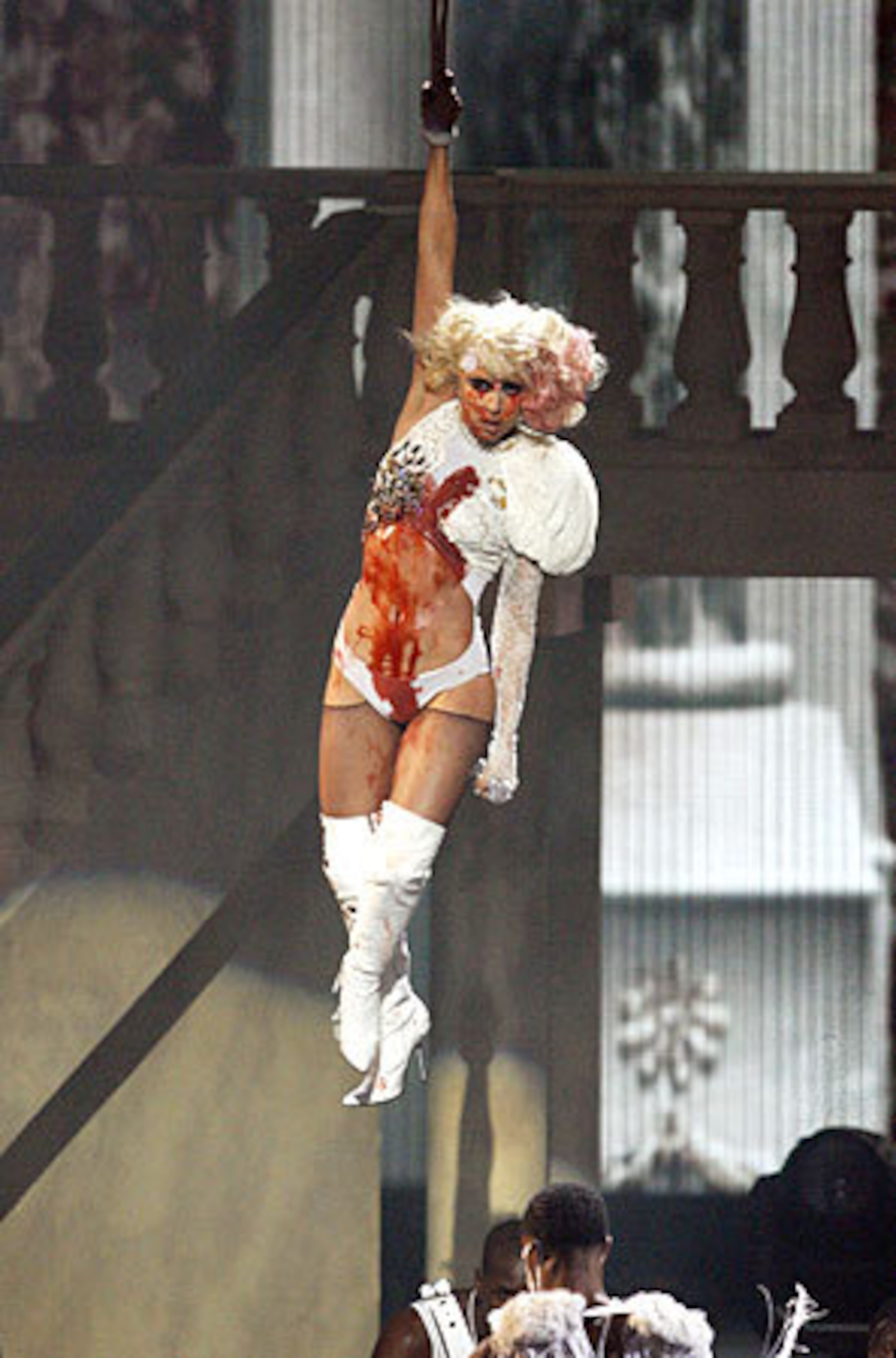 Gaga Rule #14: Anything in white must eventually be covered with blood.