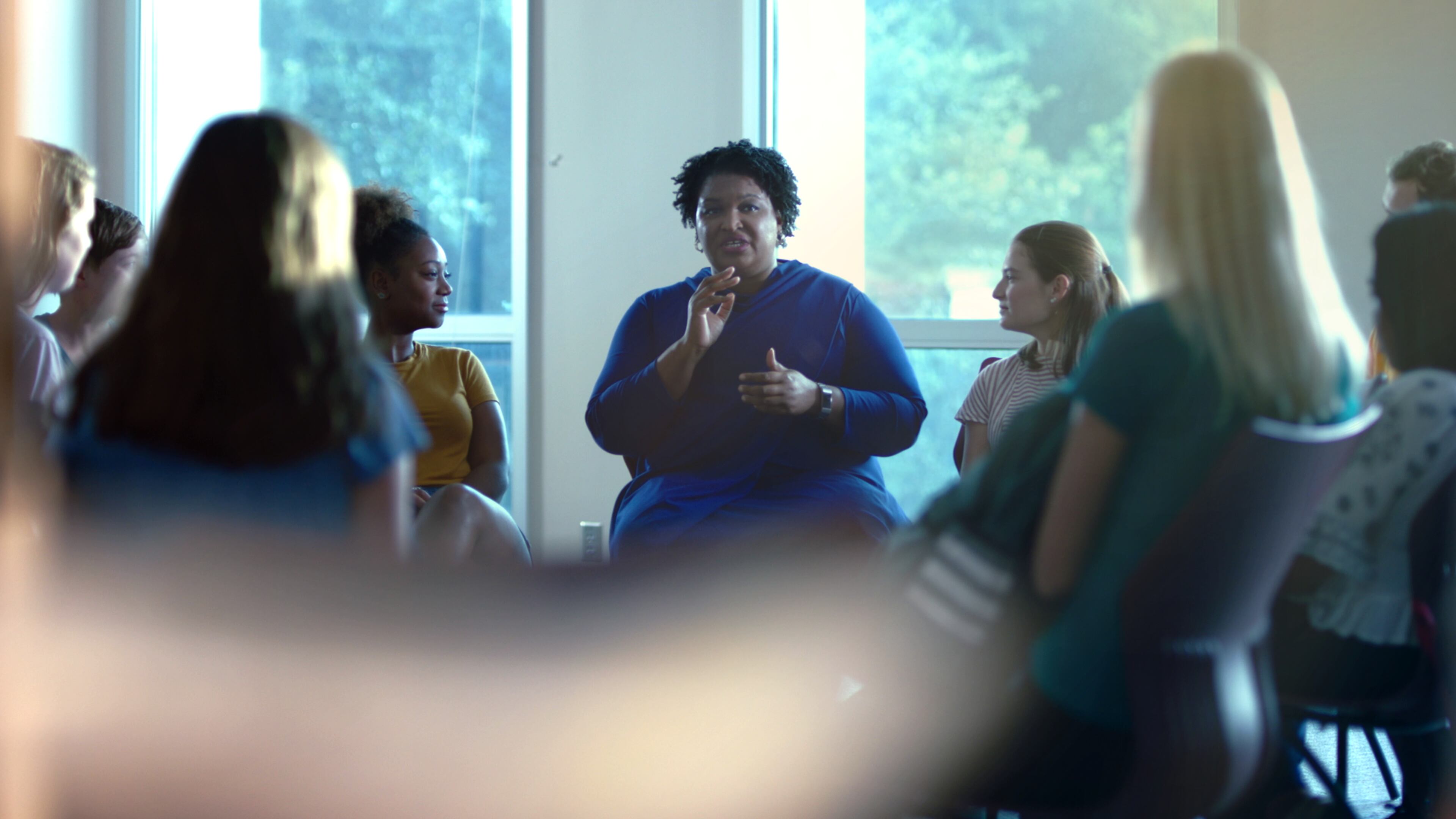 Stacey Abrams and Sara Beth Gehl