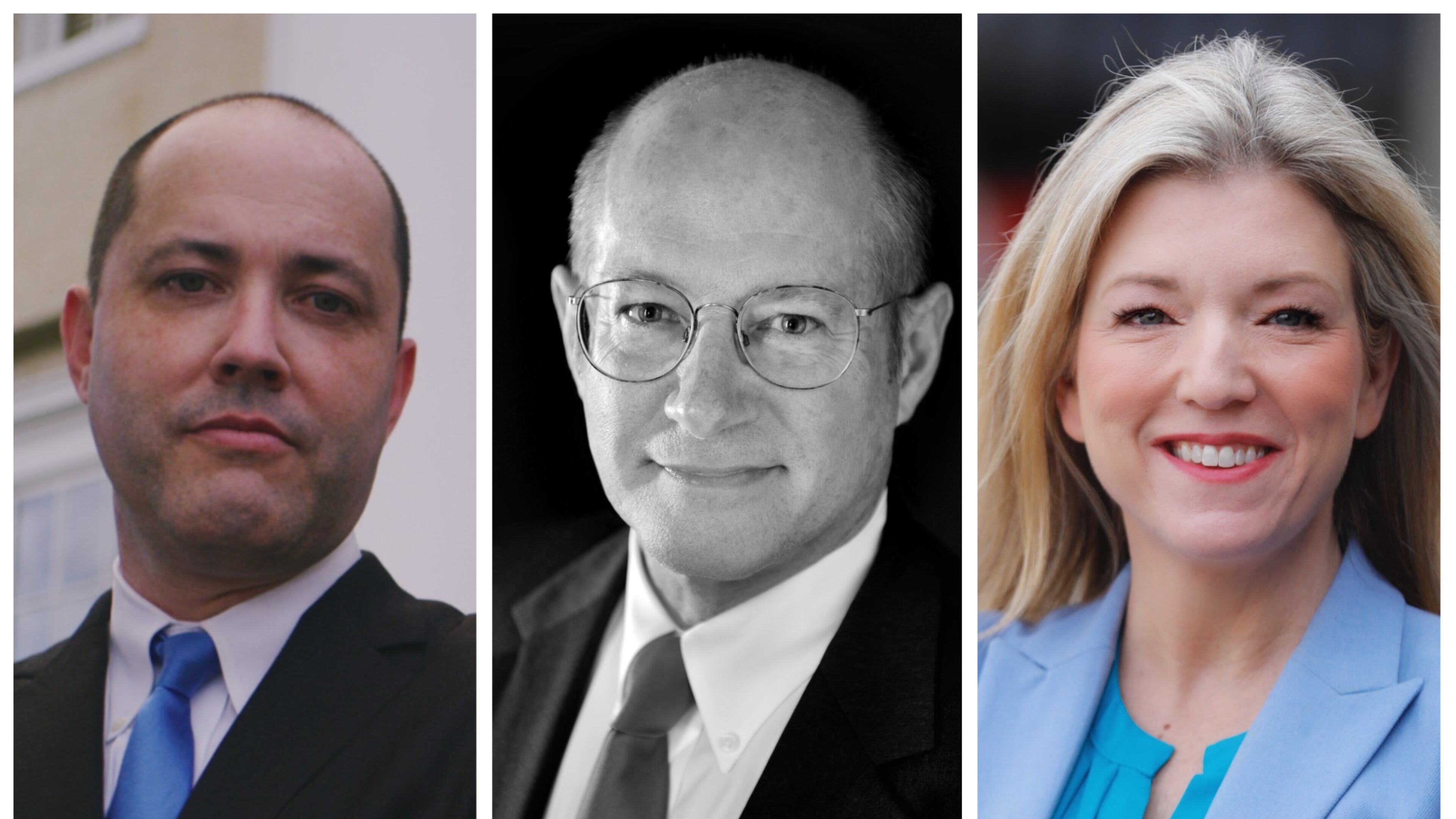 Incumbent Republican Chris Carr, left, Libertarian Martin Cowen and Democrat Jen Jordan will face off in the attorney general's race in November. Submitted photos.