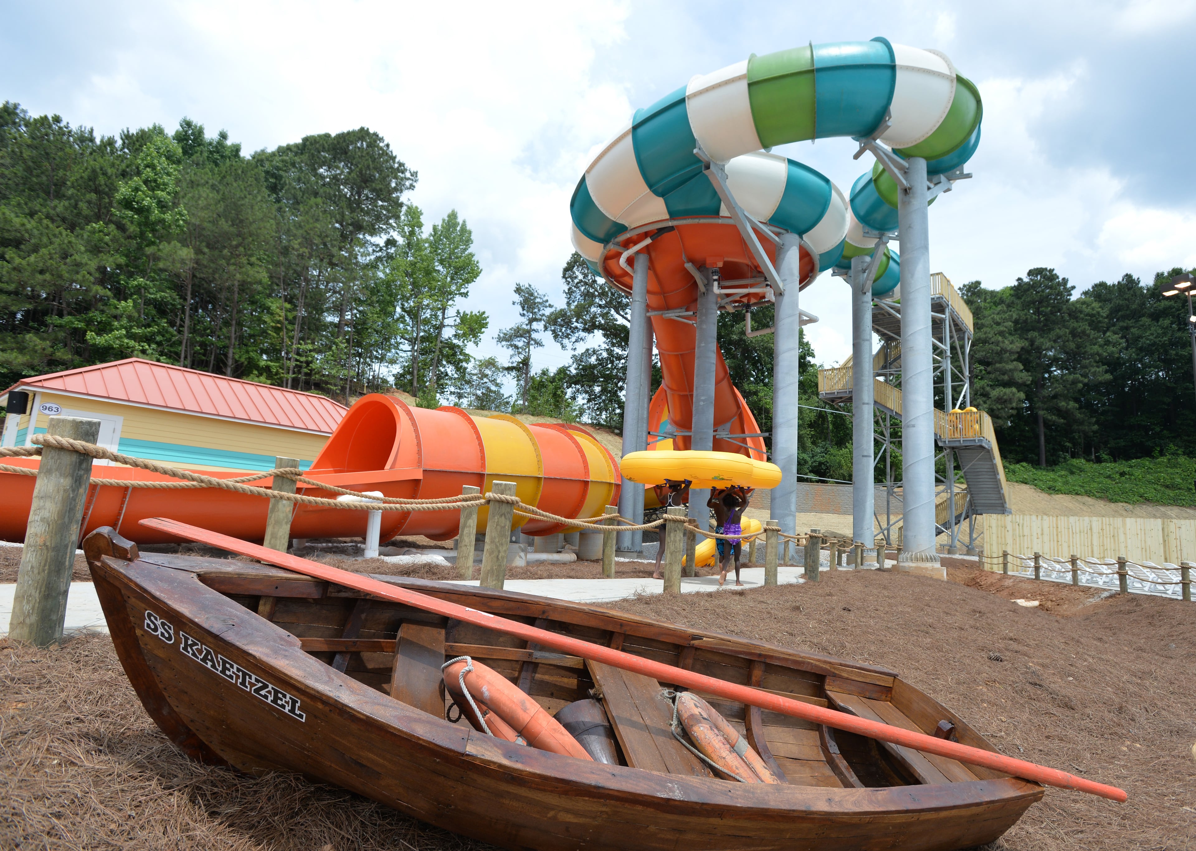 Six Flags Over Georgia's new water park, Hurricane Harbor, opened on May 30, 2014 in Austell. The largest expansion in the park's 47-year history, Hurricane Harbor boasts four new water attractions, including the world's first hybrid zero-gravity slide. It spans seven acres and is free with admission to Six Flags Over Georgia. HYOSUB SHIN / HSHIN@AJC.COM