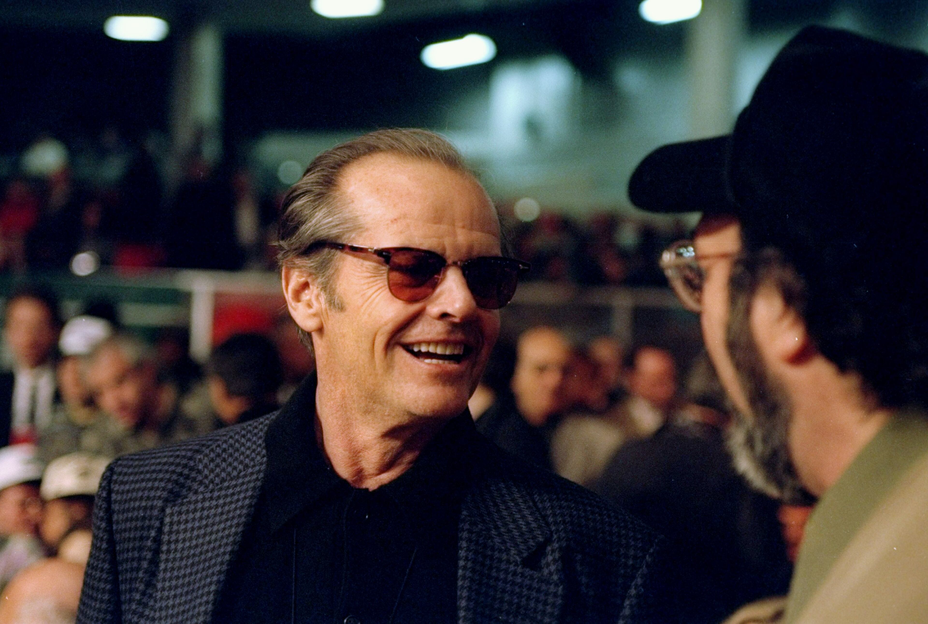 In this March 6, 1994, photo, actor Jack Nicholson looks on at the celebration for the reopening of the Olympic Auditorium in Los Angeles.