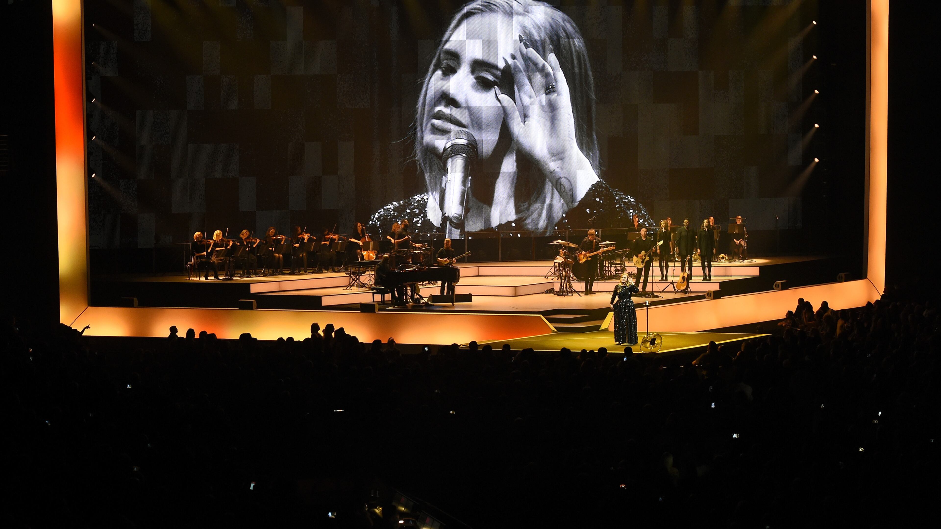 Adele's stage, as photographed in Phoenix in August (only wire services were cleared to shoot her concerts). Photo by Ethan Miller/Getty Images for BT PR.