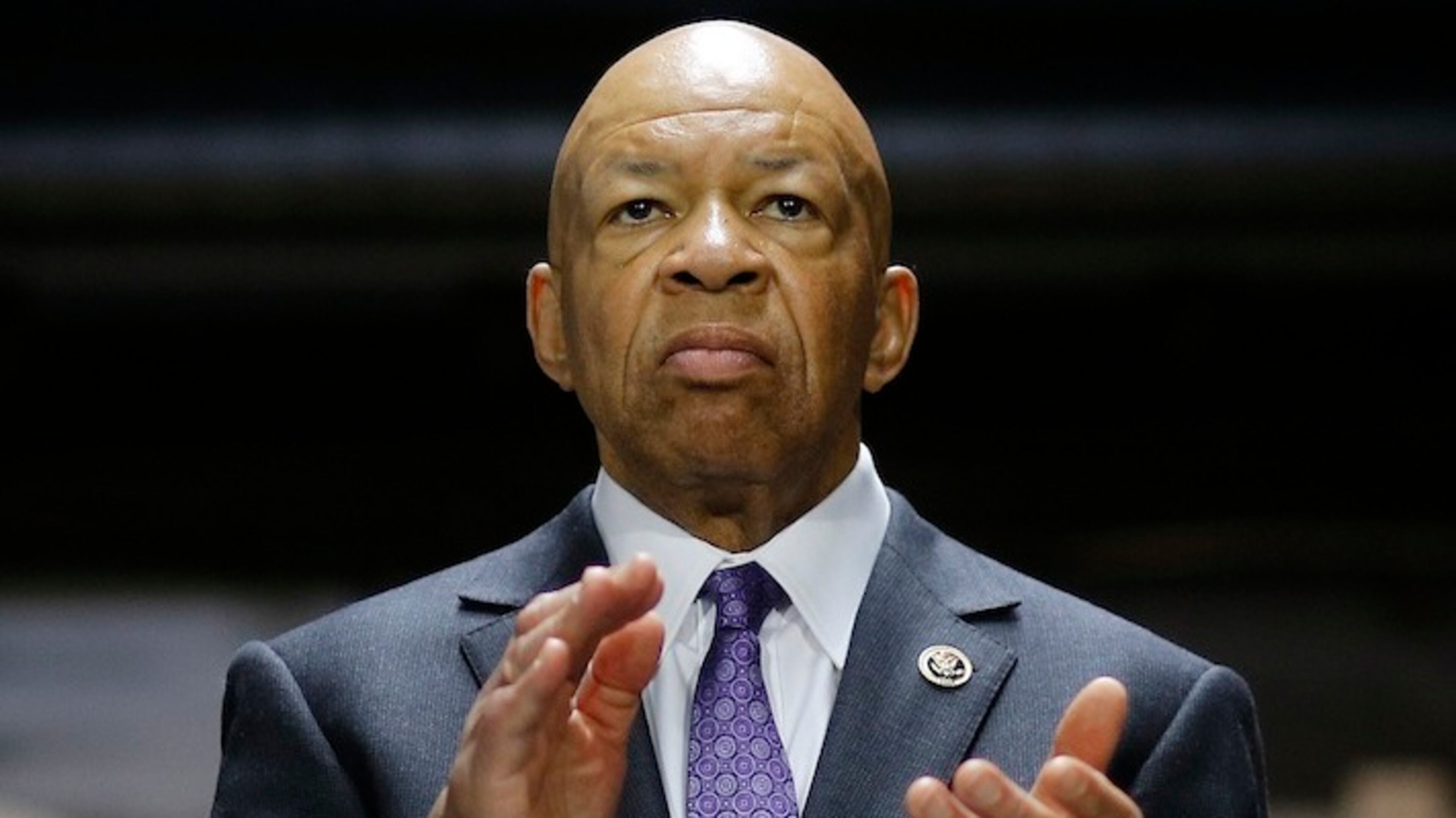 Rep. Elijah Cummings, D-Md., claps during a campaign event featuring Democratic presidential candidate Hillary Clinton at City Garage in Baltimore, Sunday, April 10, 2016. (AP Photo/Patrick Semansky)