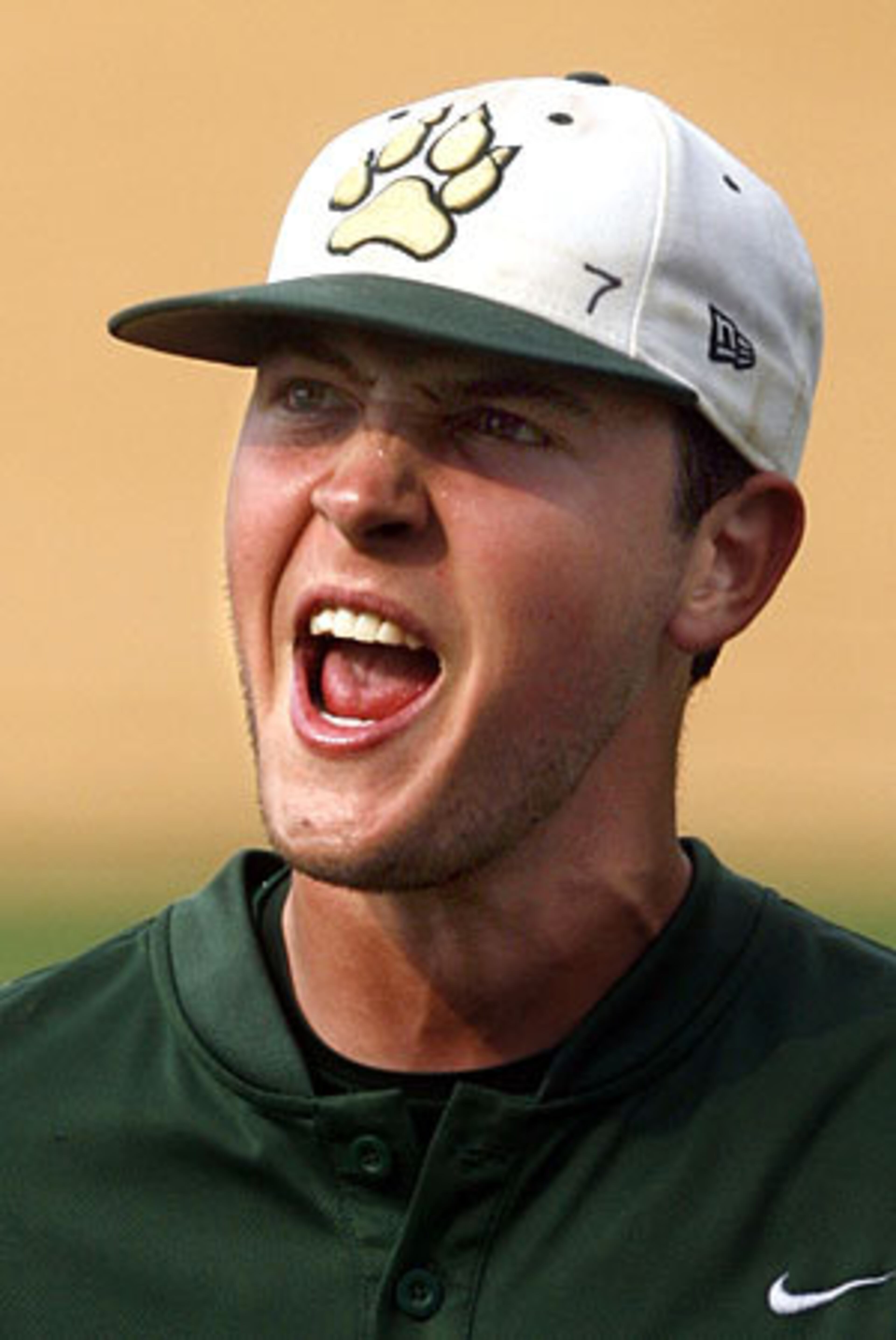 Garvin was fired-up after recording his final strikeout in the Wolves' Game 1 victory.