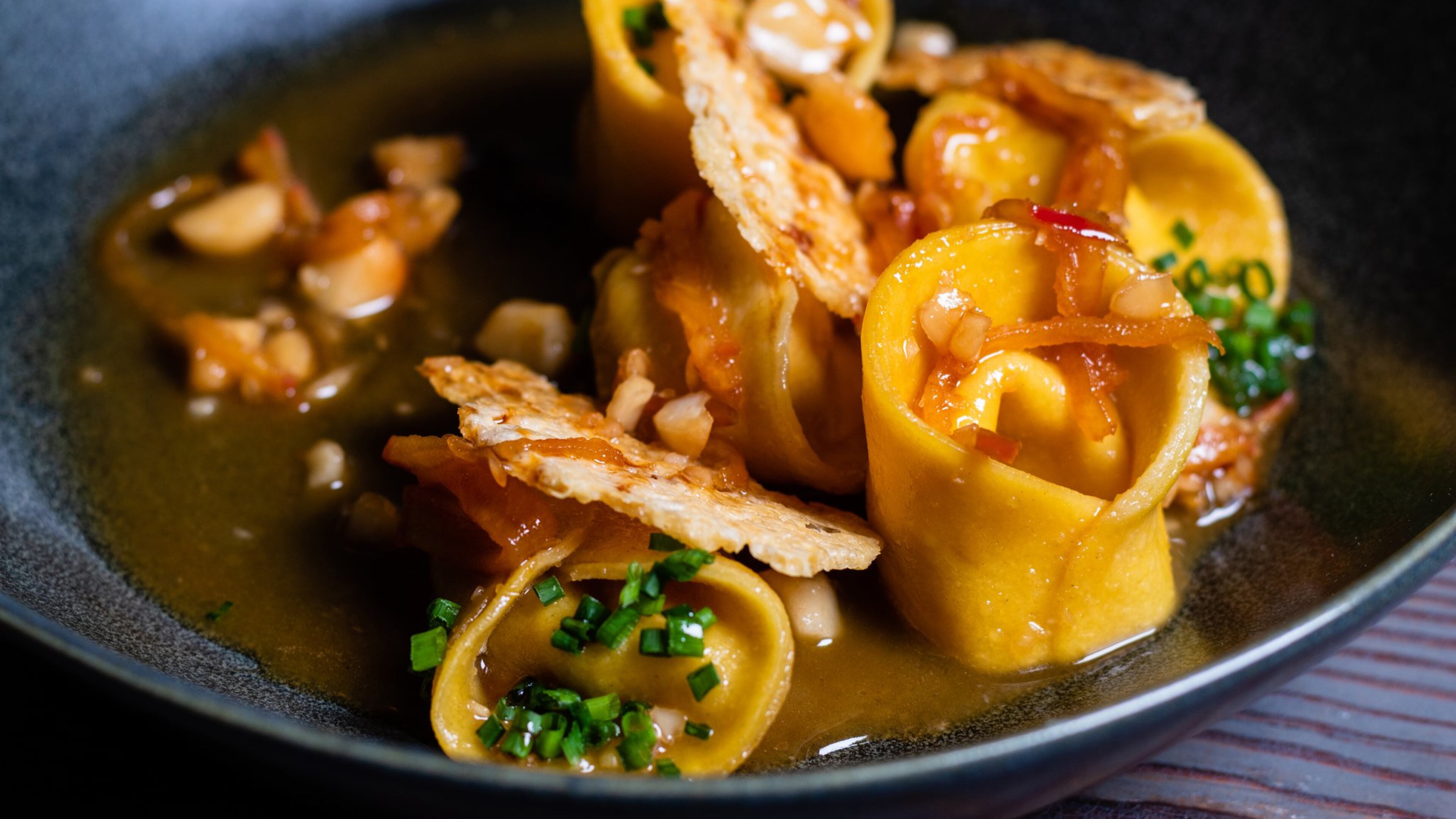 Holmes gives tortellini a classic fall treatment, filling it with local squash and finishing it with nutty brown butter. CONTRIBUTED BY HENRI HOLLIS