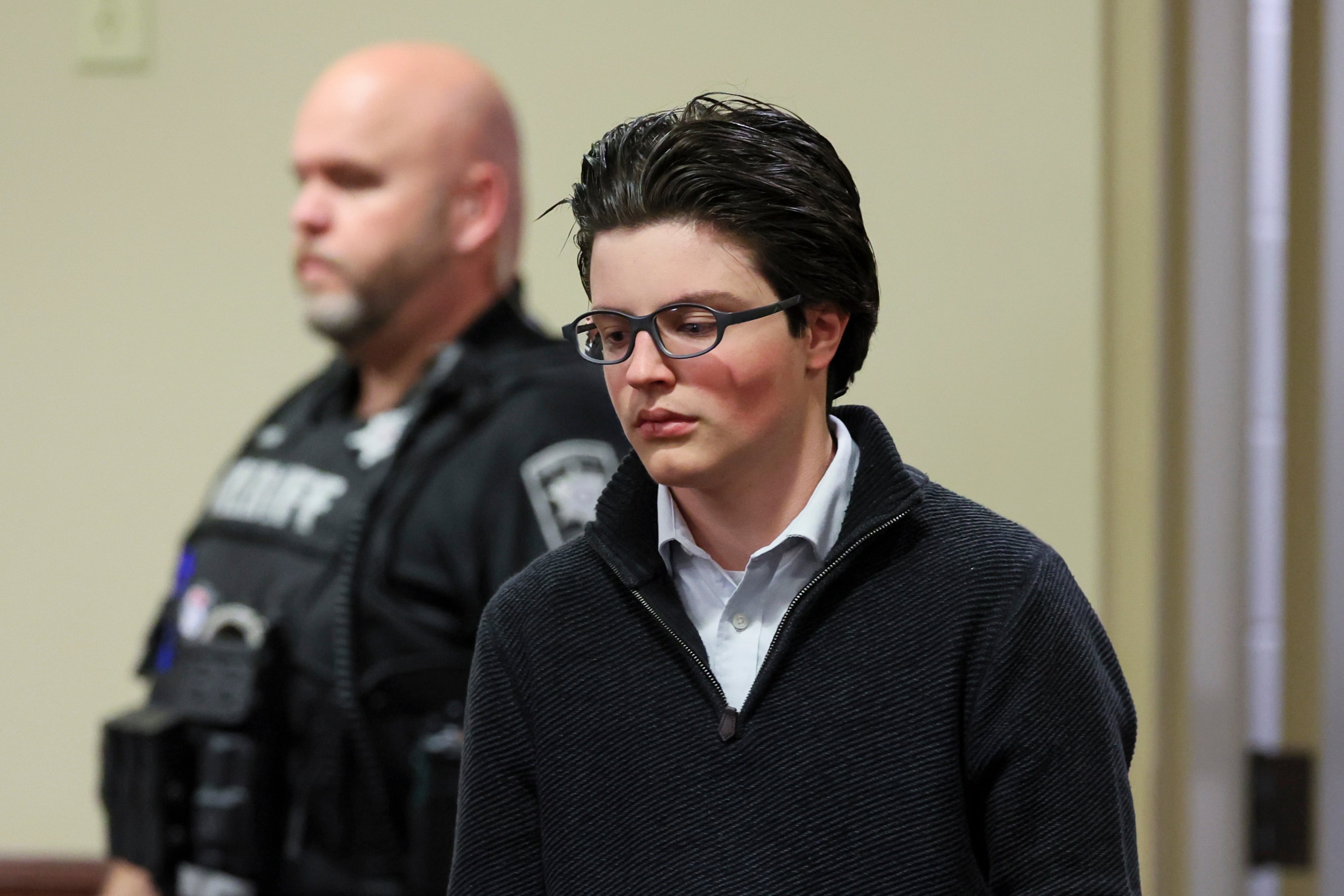 Colt Gray, the Apalachee High School shooting suspect, walks into court for a hearing in Barrow County on Tuesday, Dec. 9, 2025. (Jason Getz/AJC)