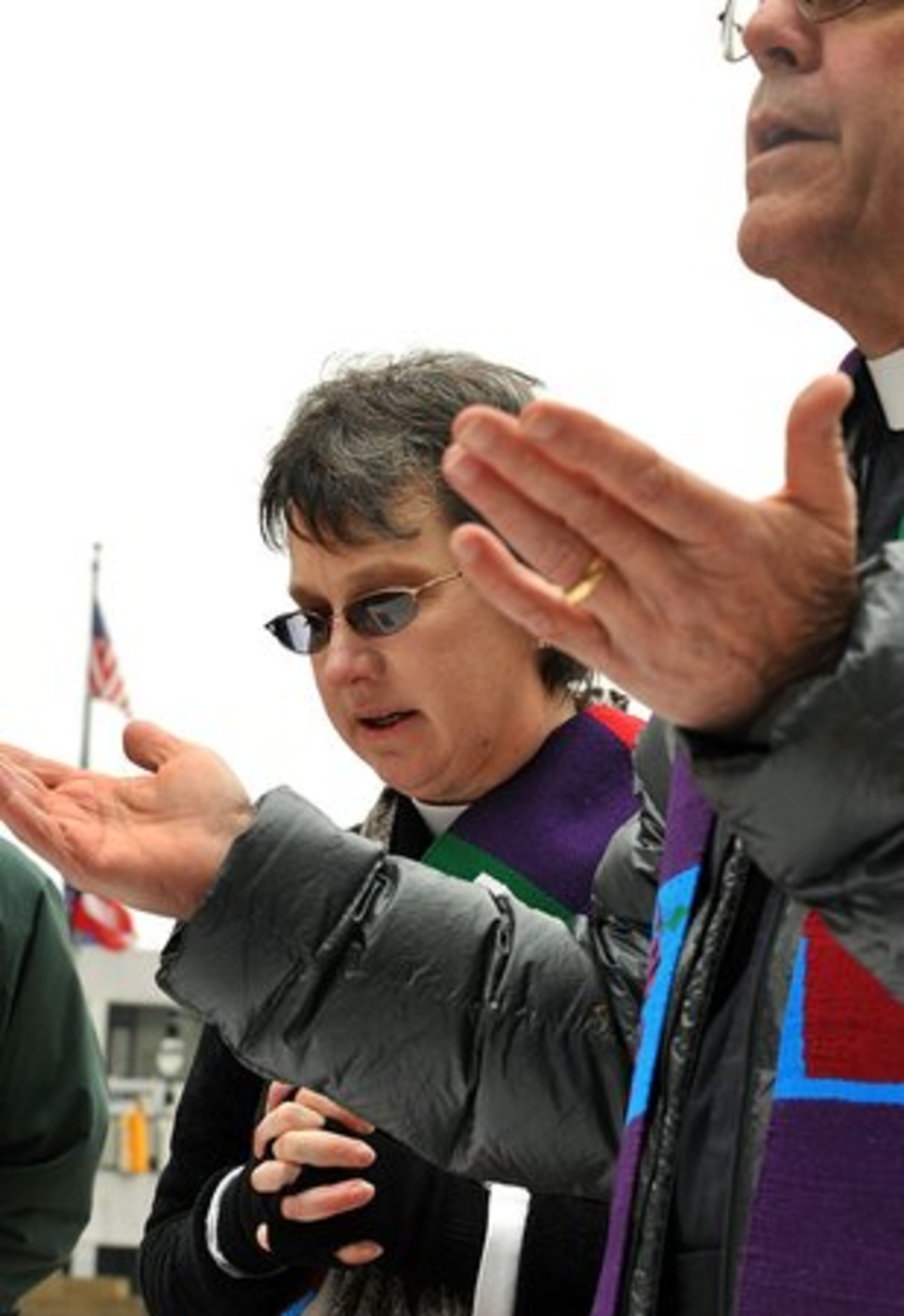 Deacon Carole Maddux left and Dwight Ogier lead a recent service.