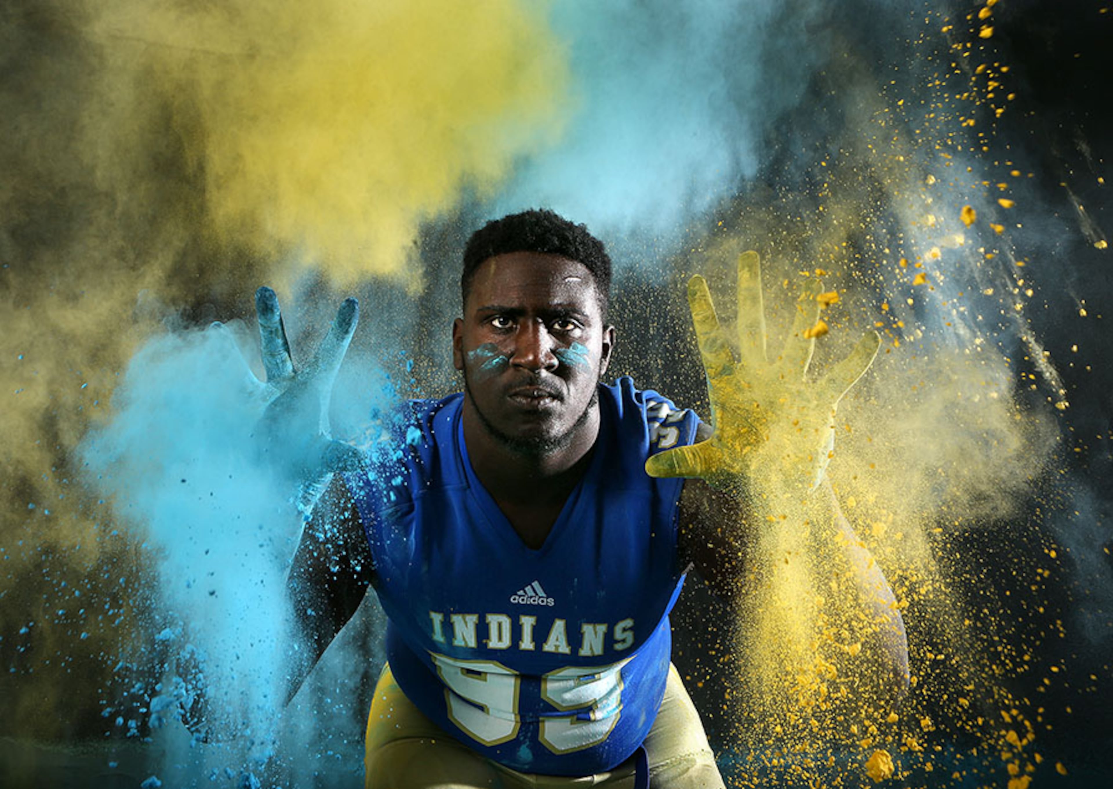 McEachern High School Indians defensive tackle Julian Rochester. Defensive tackle is the marque position this season. Three Georgia players are ranked in the top eight nationally at the position. Kipp Adams, the national recruiting analyst for 247Sports, wouldn’t name a favorite, but says of Rochester, his "wingspan allows him to dominate at the line of scrimmage." | AJC Super 11 facts & figures