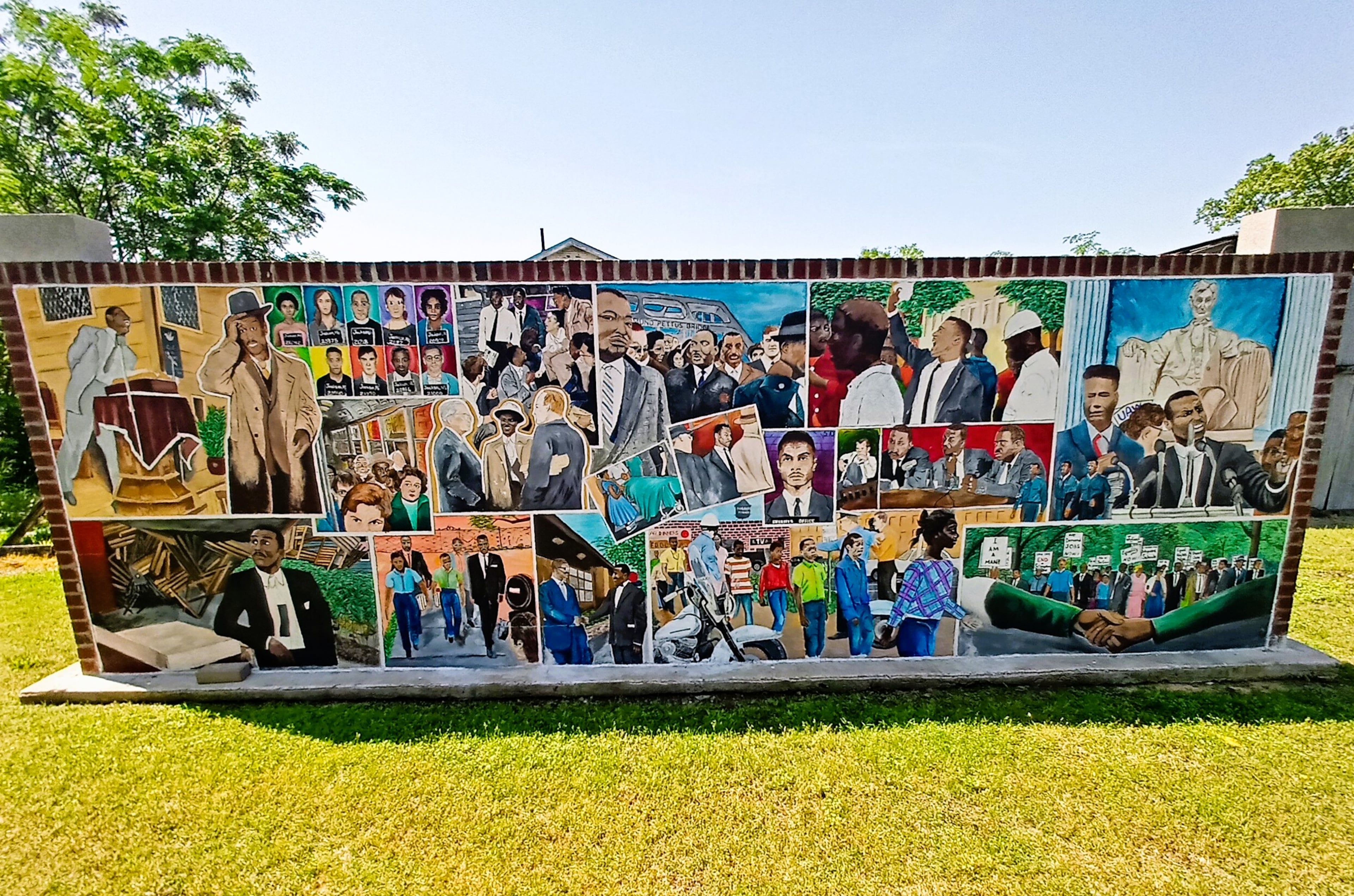 A mural honoring Fred Shuttlesworth outside of Historic Bethel Baptist Church where he served as pastor. The church and its parsonage were bombed three times during the Civil Rights Movement. (Courtesy of Blake Guthrie)