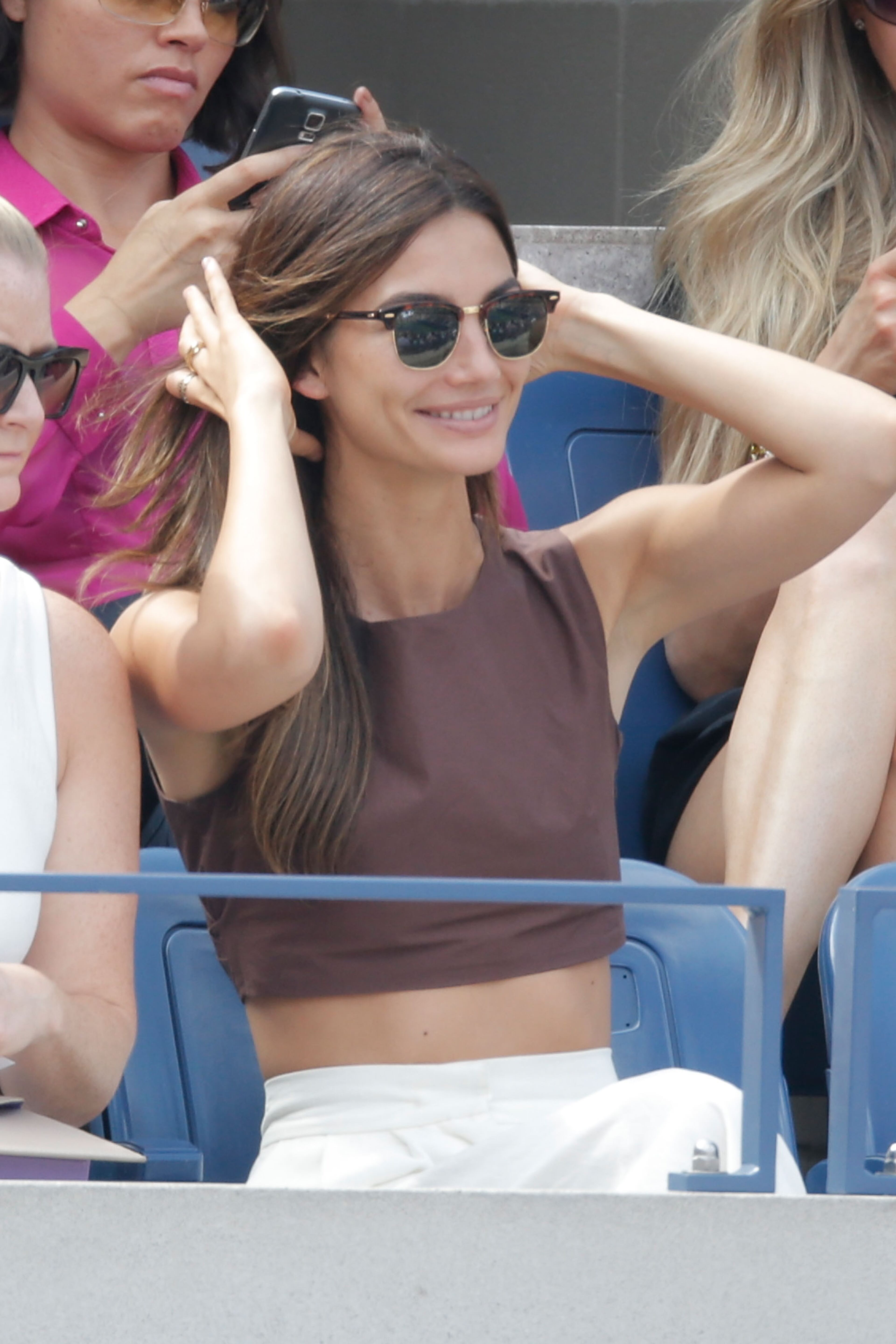 NEW YORK, NY - SEPTEMBER 05: Model Lily Aldridge attends the Moet & Chandon Suite at The 2014 US Open at USTA Billie Jean King National Tennis Center on September 5, 2014 in New York City. (Photo by Joe Scarnici/Getty Images for Moet & Chandon)
