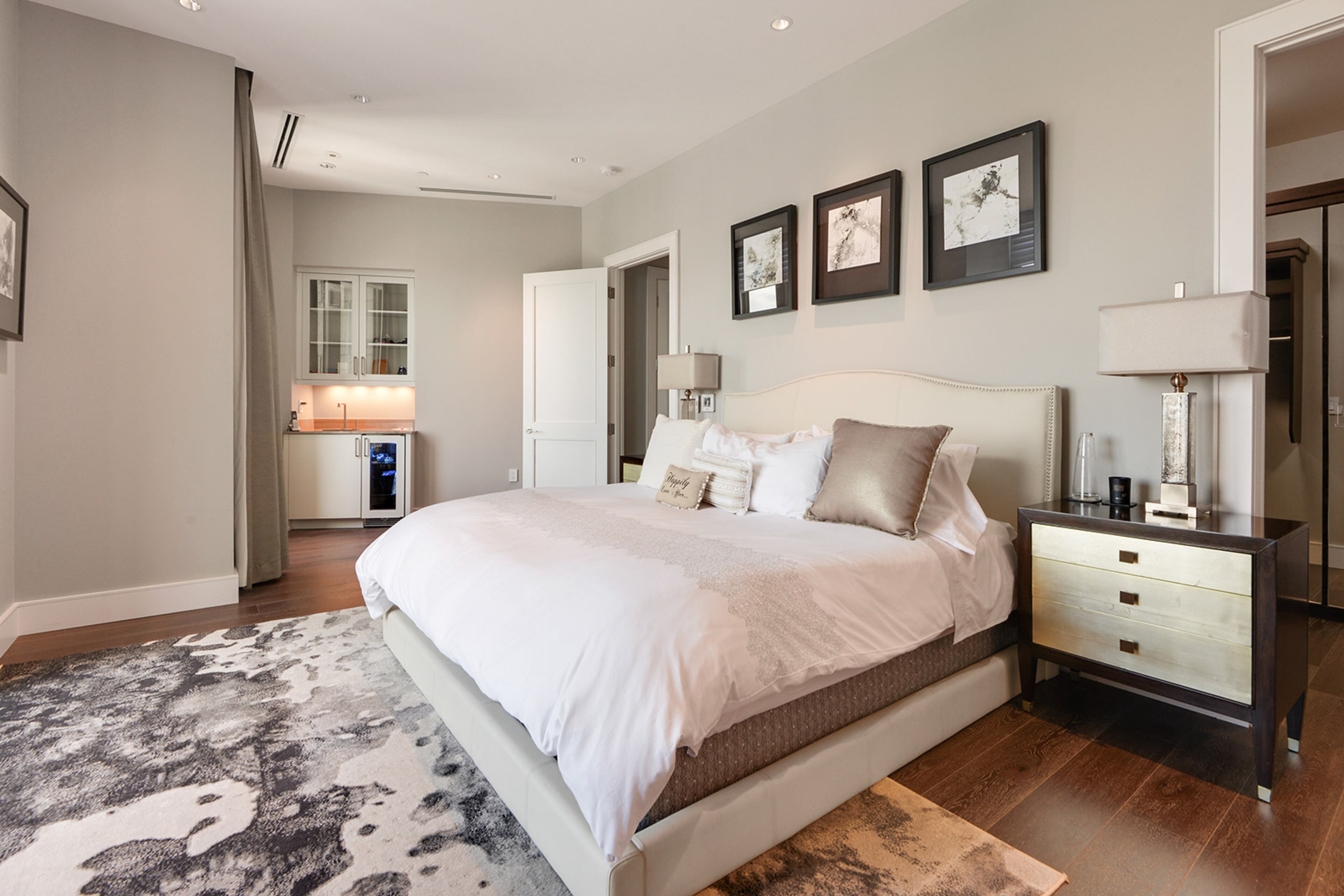 Tight spaces are not a worry in the primary bedroom.