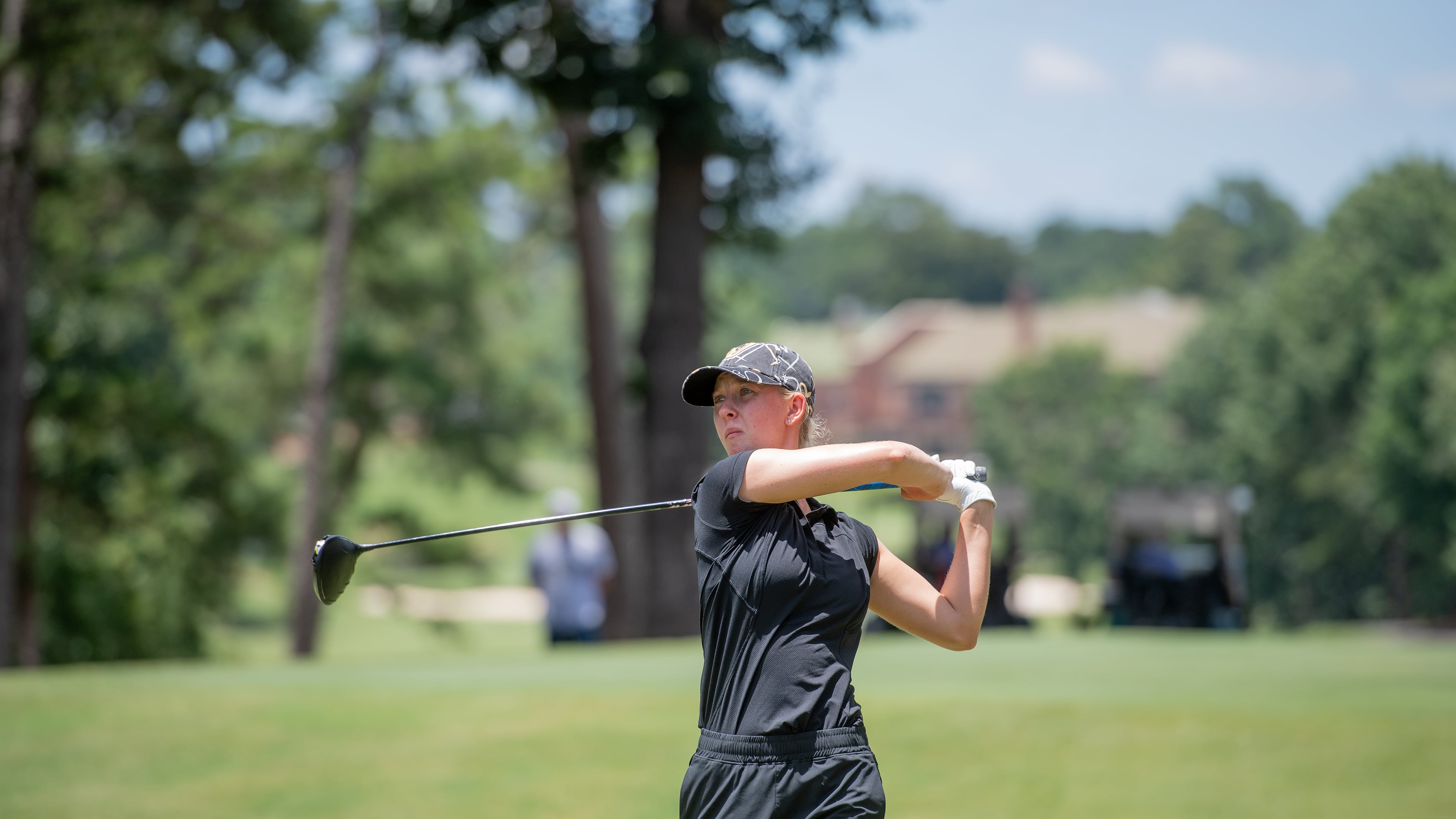 Ava Merrill of Johns Creek plays a shot during the 2025 Georgia Women's Amateur, which she won. Merrill, a junior at Vanderbilt, has been invited to play in the 2026 Augusta National Women's Amateur. (Kate Awtrey-King/AJC)