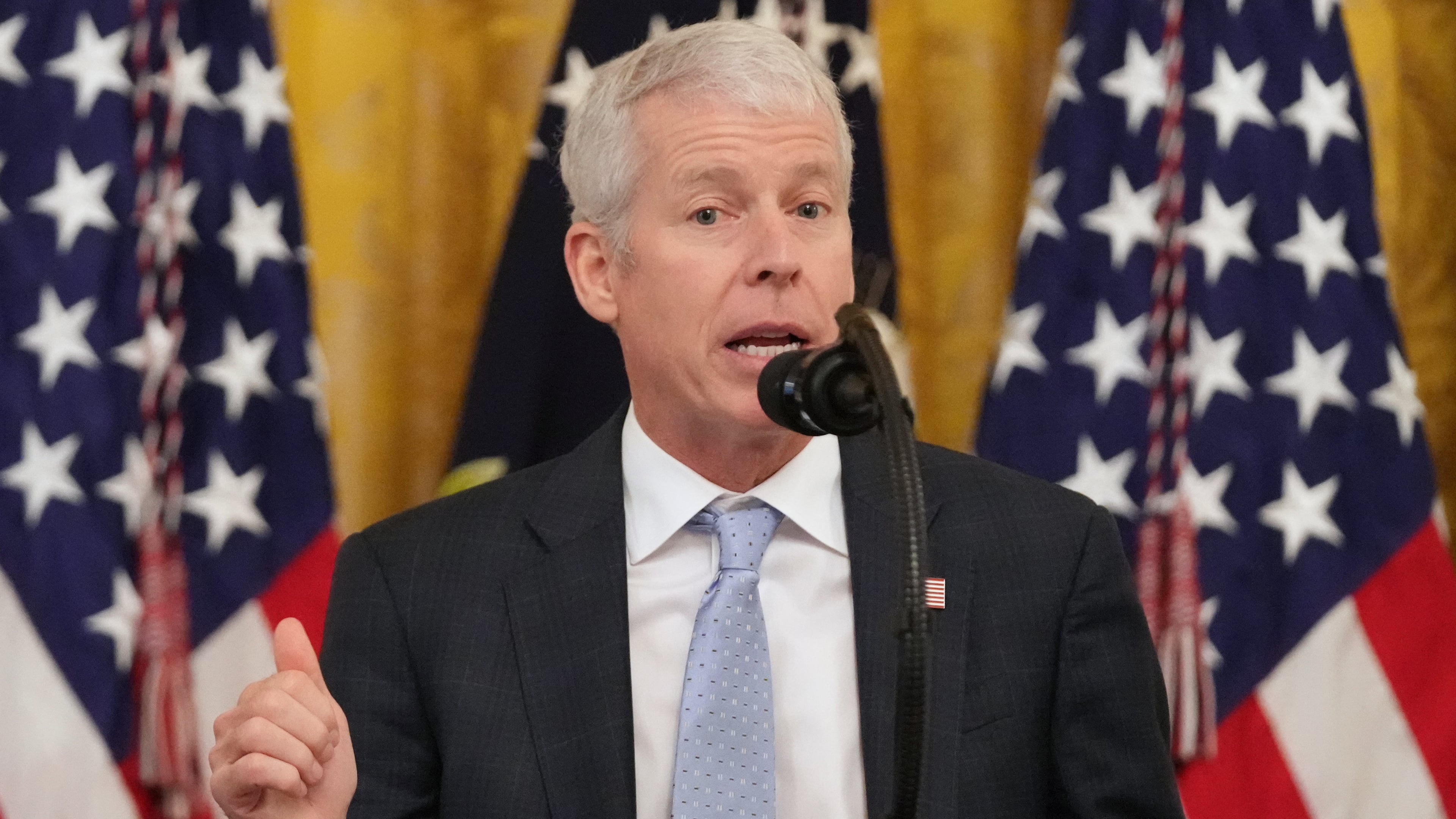 FILE - Energy Secretary Chris Wright speaks during an event, May 4, 2026, in the East Room at the White House in Washington. (AP Photo/Mark Schiefelbein, File)