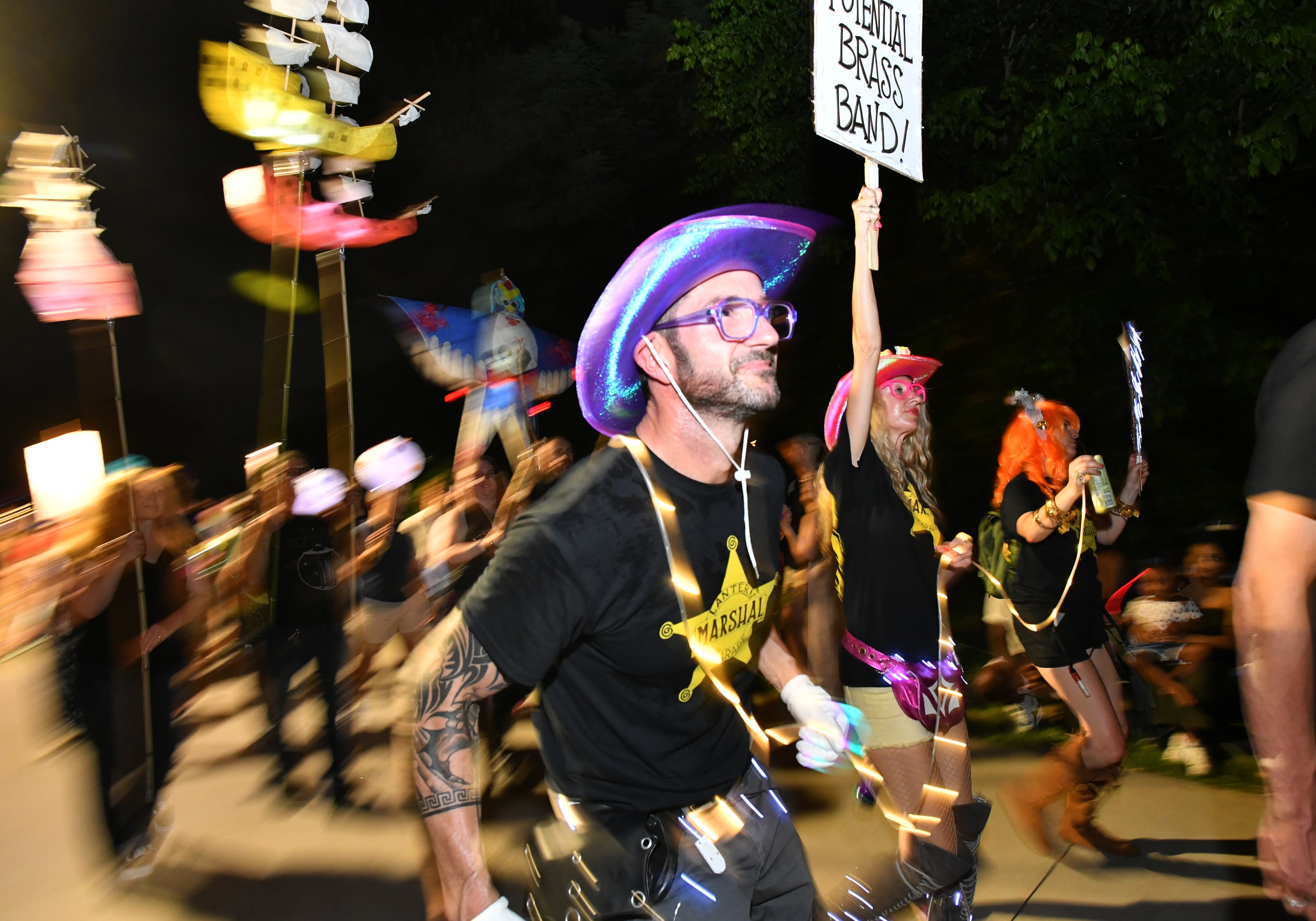 After a two-year hiatus because of the pandemic, thousands of participants and onlookers enjoy the Atlanta Beltline Lantern Parade on the Westside Trail on Saturday night, May 21, 2022. (Hyosub Shin / Hyosub.Shin@ajc.com)