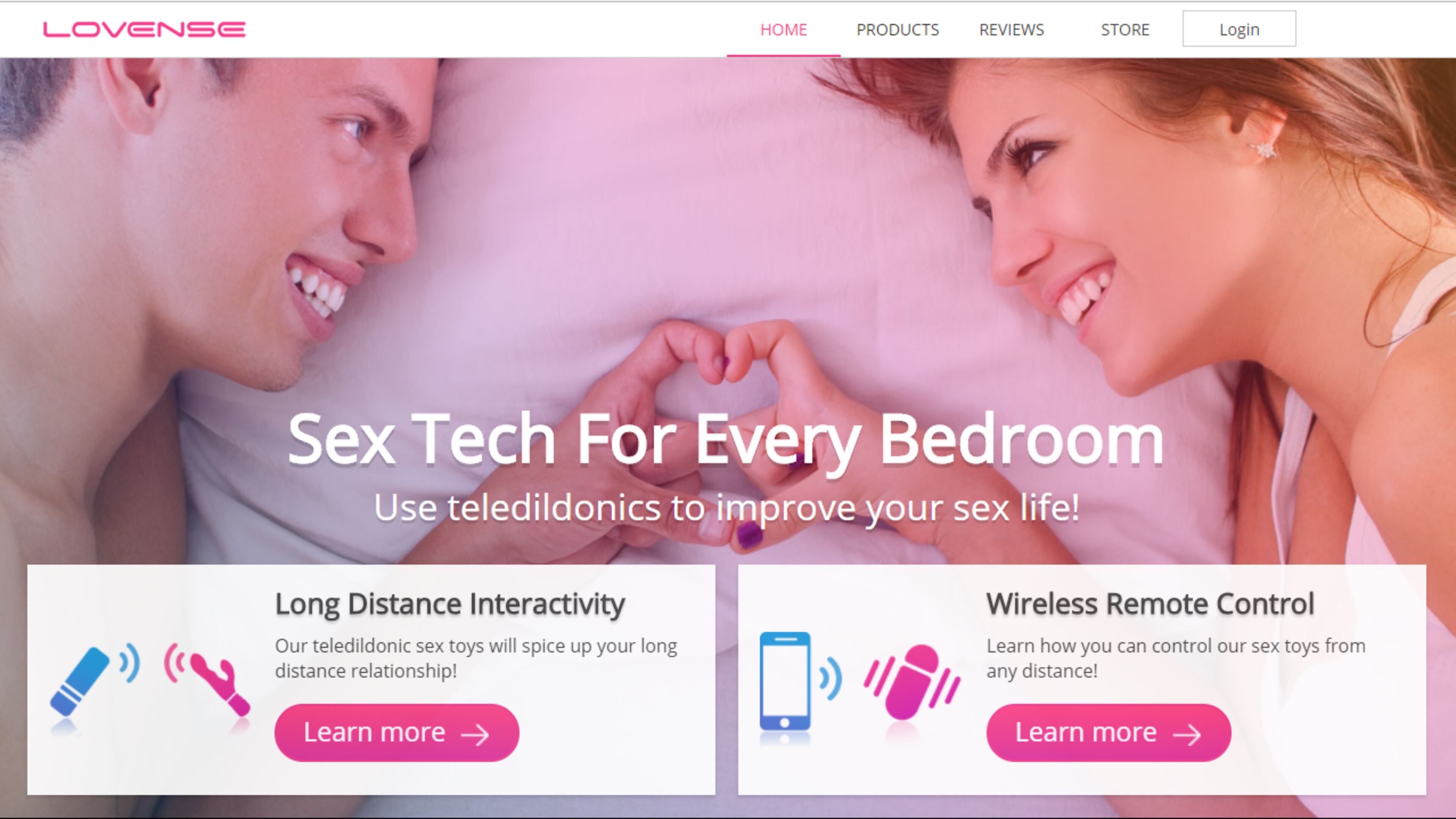The main page on Lovense's website.