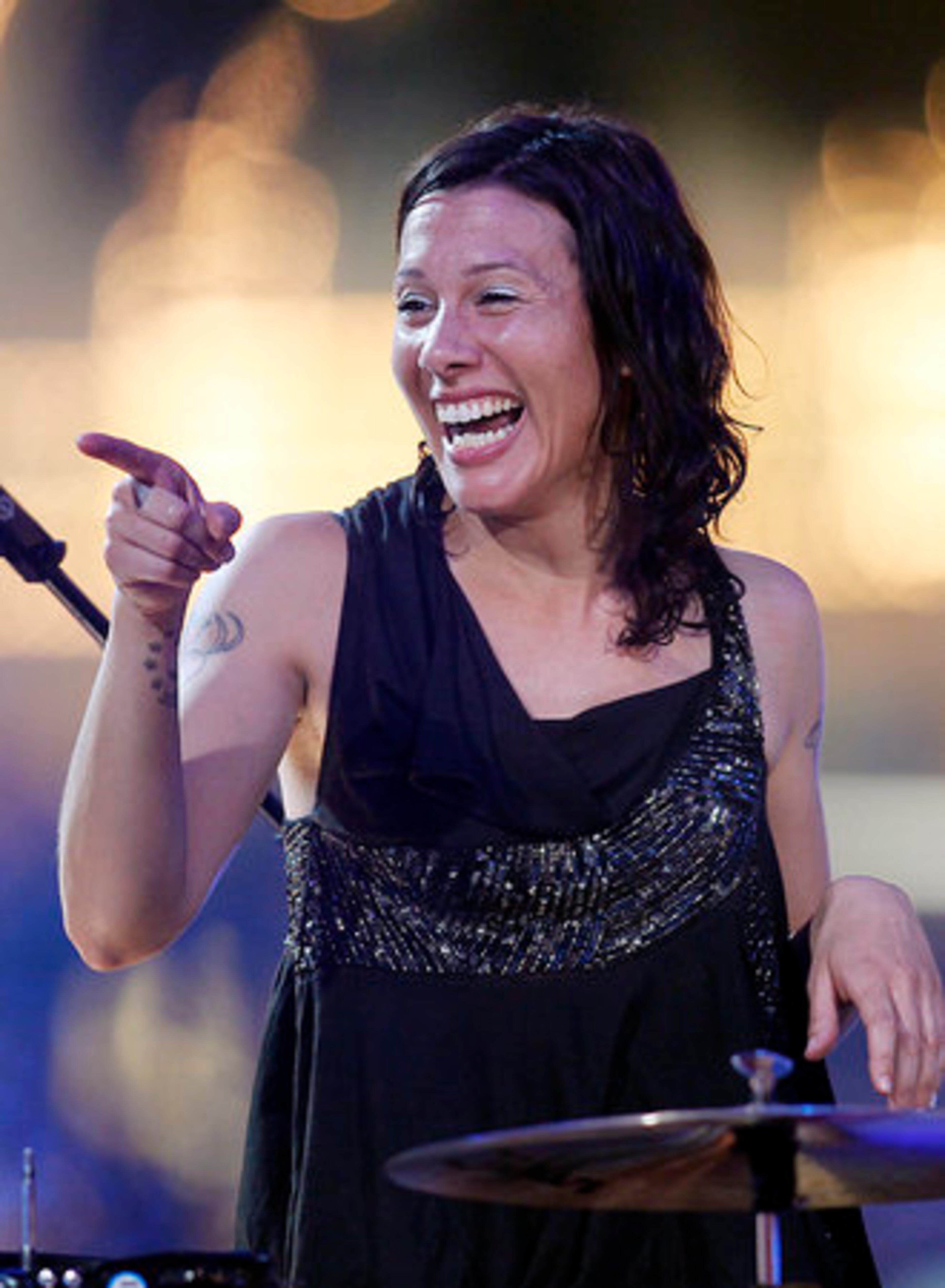Kim Shifino of Matt and Kim performs.