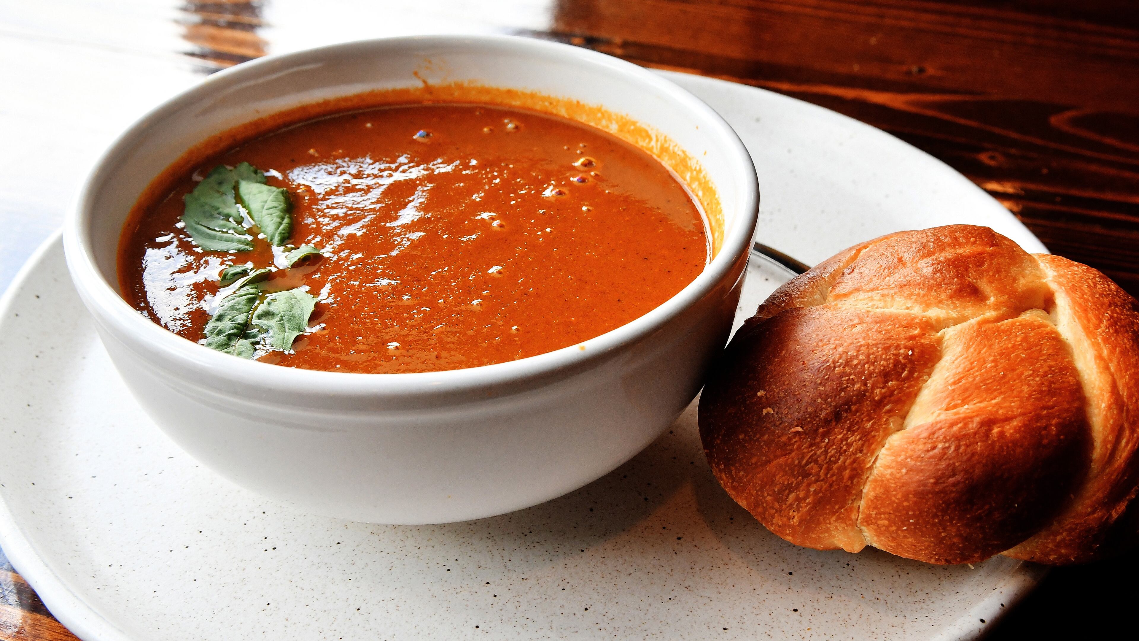 Vincenza’s Pizzeria’s Tomato and Basil Soup.
(Chris Hunt for The Atlanta Journal-Constitution)