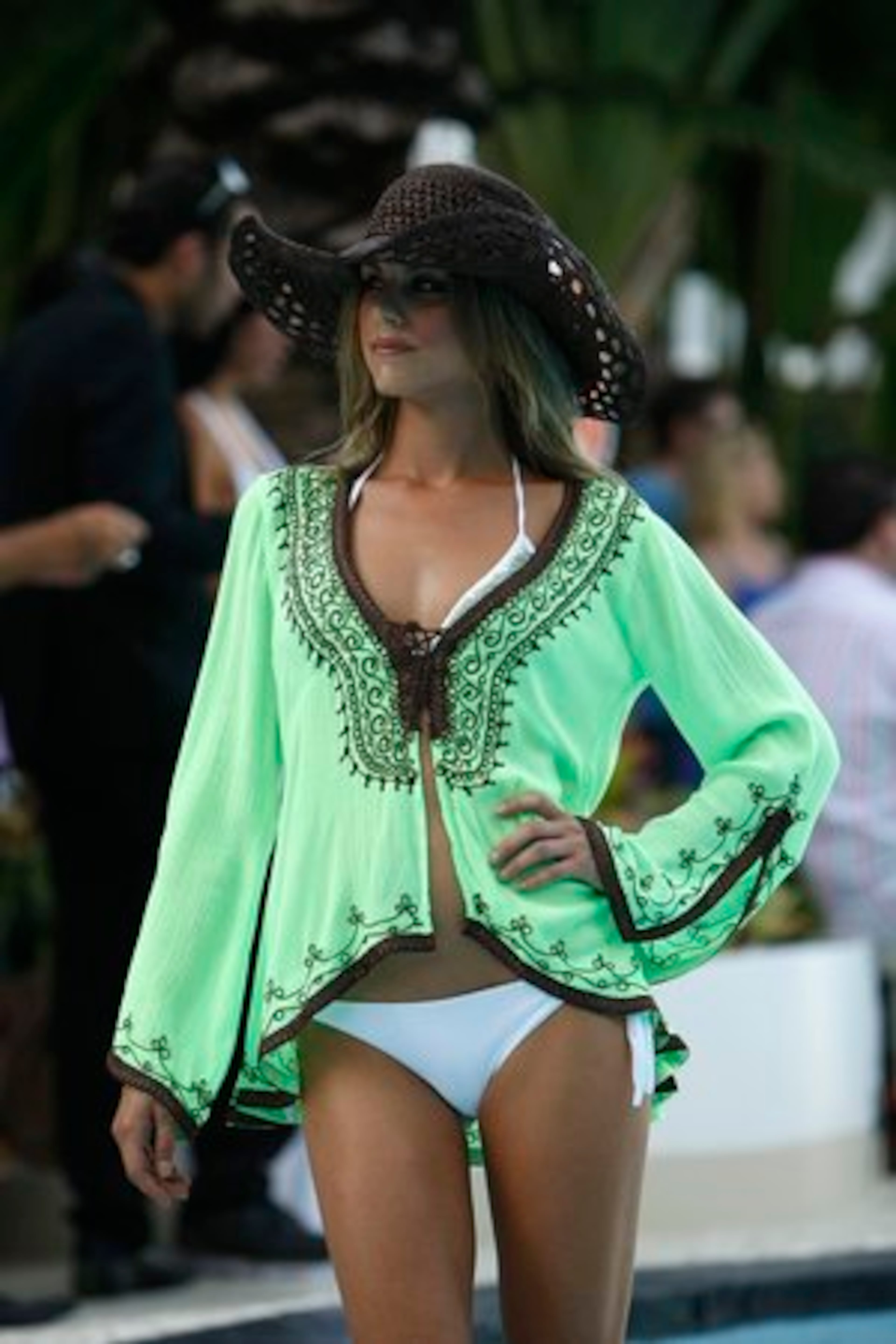 White two-piece with tunic cover-up