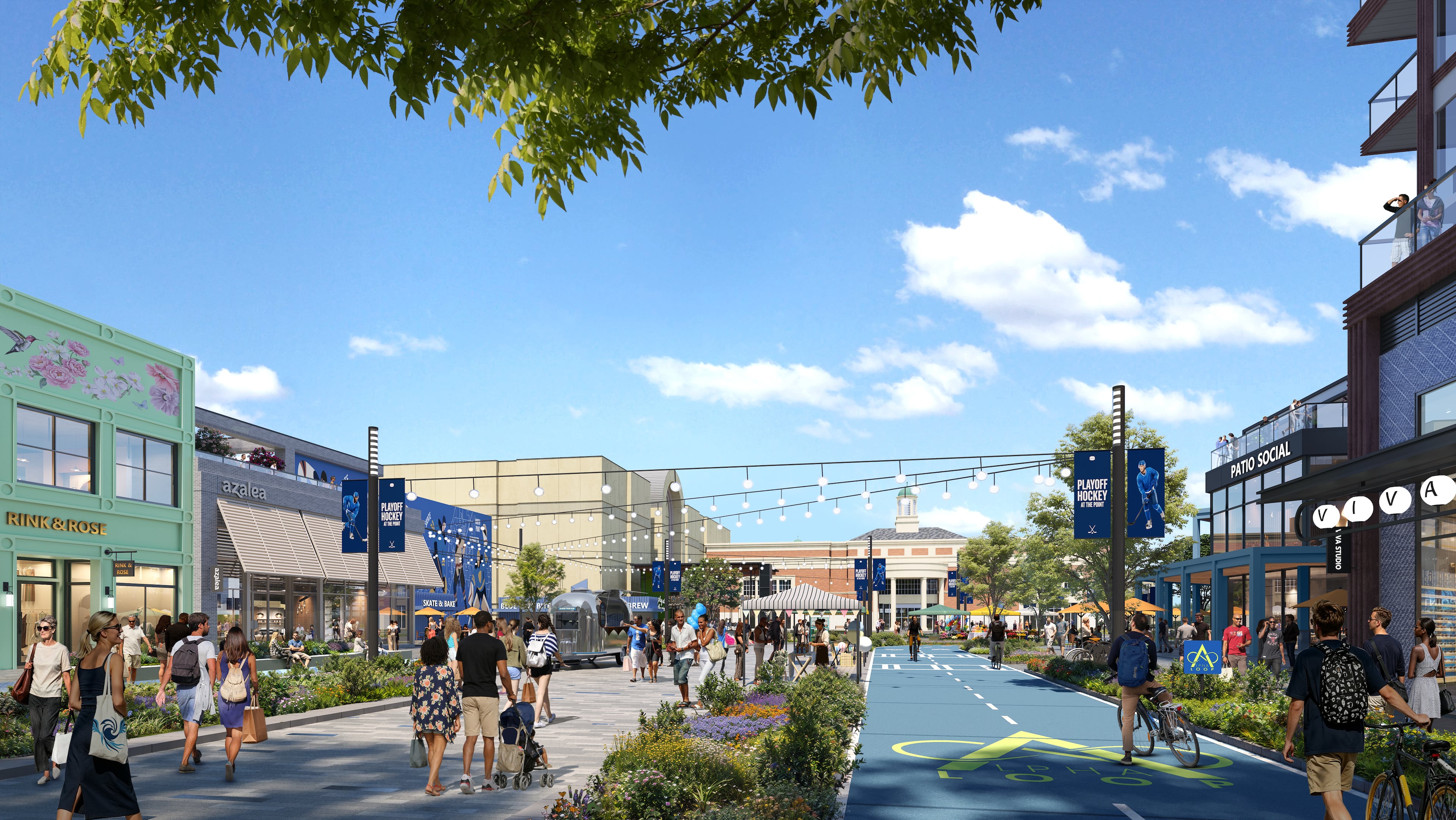 This is a rendering of a planned redevelopment of North Point Mall in Alpharetta by Jamestown Properties and New York Life. The mixed-use plan includes more than 1,000 apartments and hundreds of thousands of square feet of new retail space. (Courtesy of Jamestown Properties)