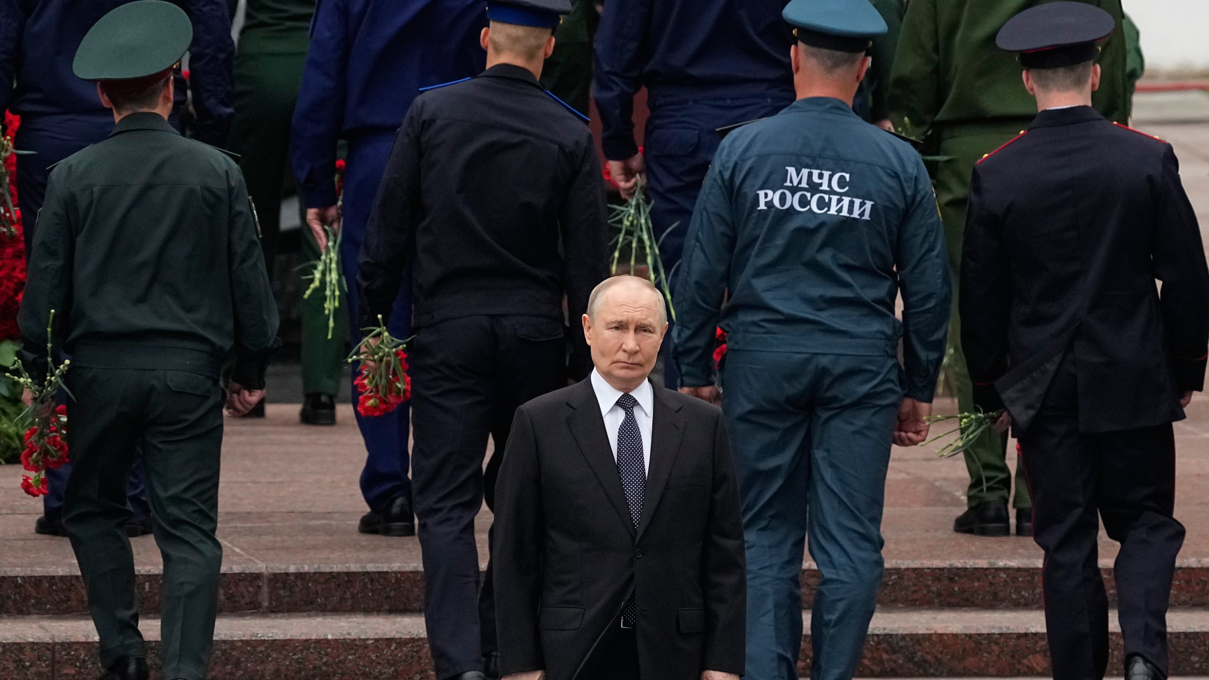 FILE - Russian President Vladimir Putin attends a wreath-laying ceremony at the Tomb of the Unknown Soldier by the Kremlin wall in Moscow on Monday, June 22, 2026, marking the 85th anniversary of the invasion of the Soviet Union by Nazi Germany in World War II. (AP Photo/Alexander Zemlianichenko, Pool, File)