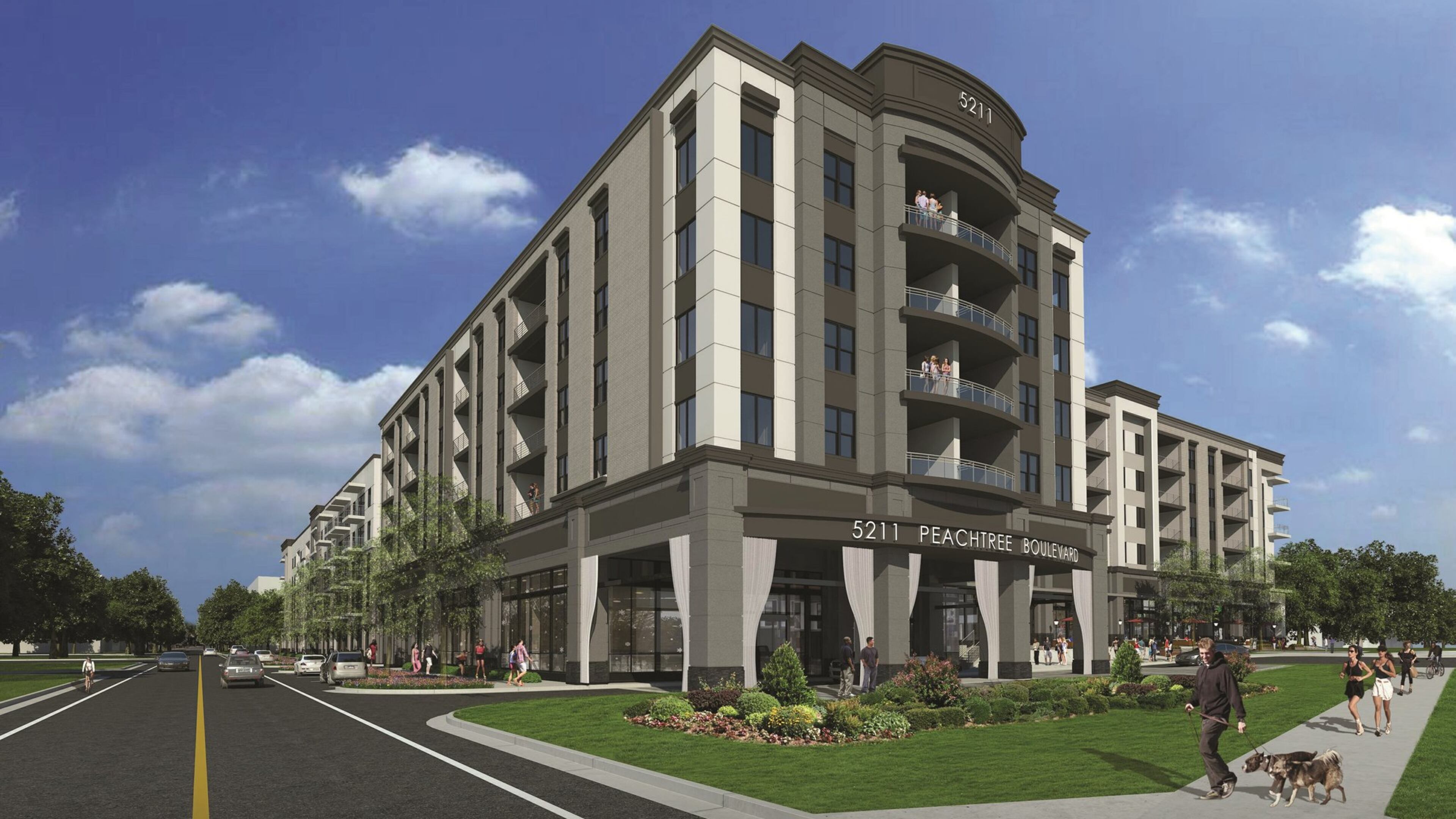 A conceptual drawing shows the Chamblee Atlanta project at 5211 Peachtree Boulevard. The development, which will receive $11 million in property tax breaks, features 310 luxury apartments and retail stores.