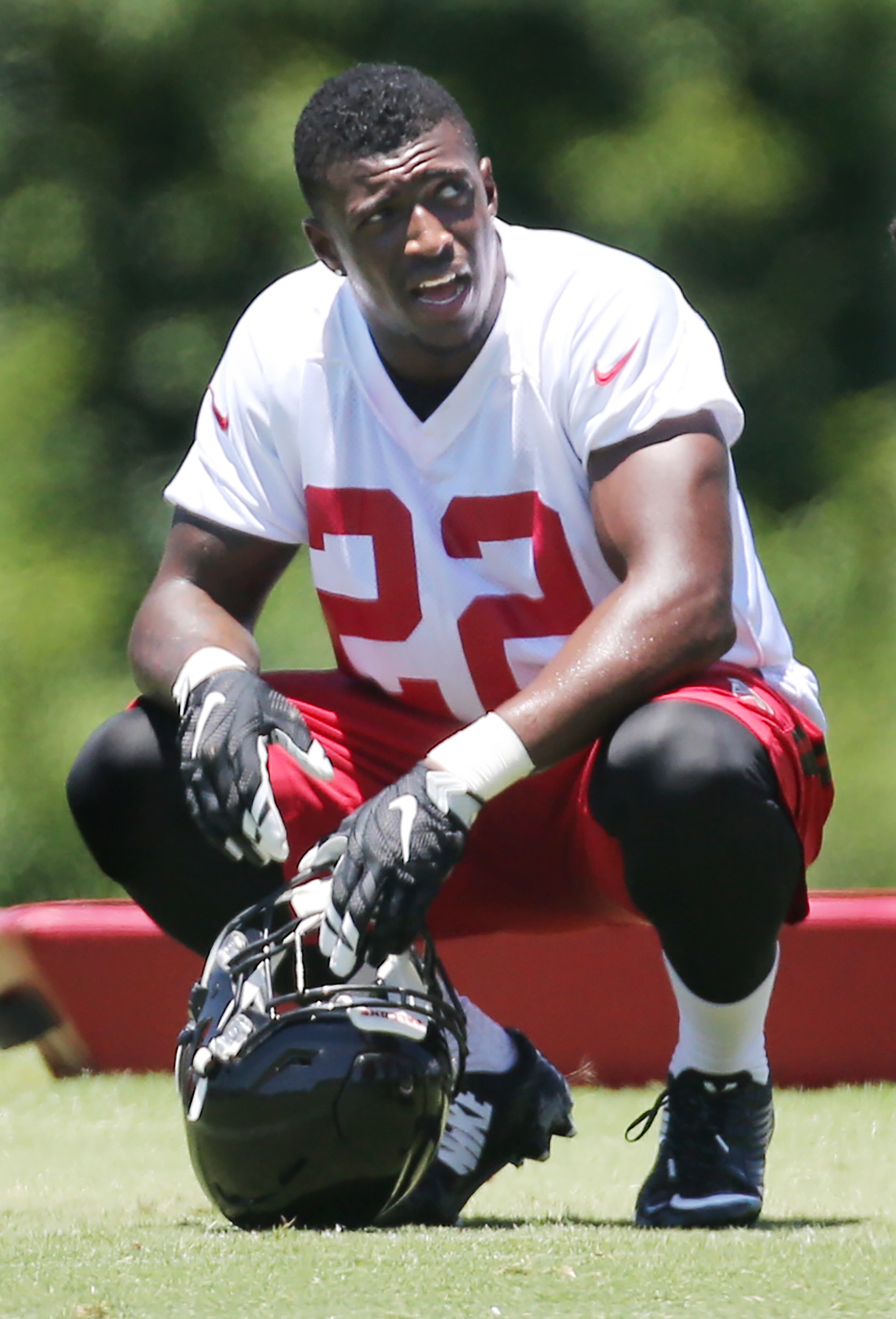 Falcons safety Keanu Neal during an OTA day on Tuesday, June 7, 2016, in Flowery Branch. Curtis Compton / ccompton@ajc.com