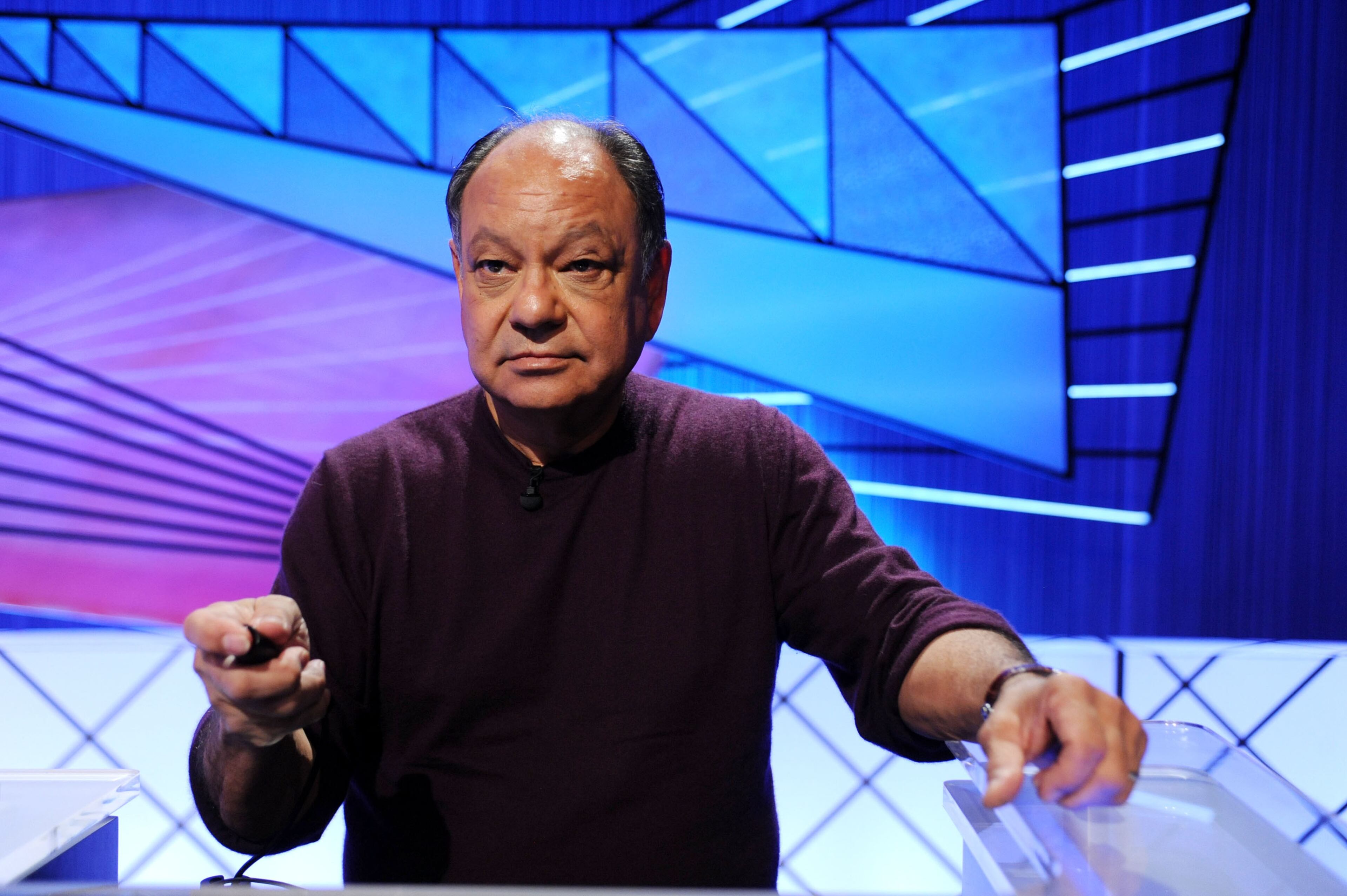 Actor Cheech Marin poses on the set of the "Jeopardy!" Million Dollar Celebrity Invitational Tournament Show Taping on April 17, 2010 in Culver City, California. (Photo by Amanda Edwards/Getty Images)