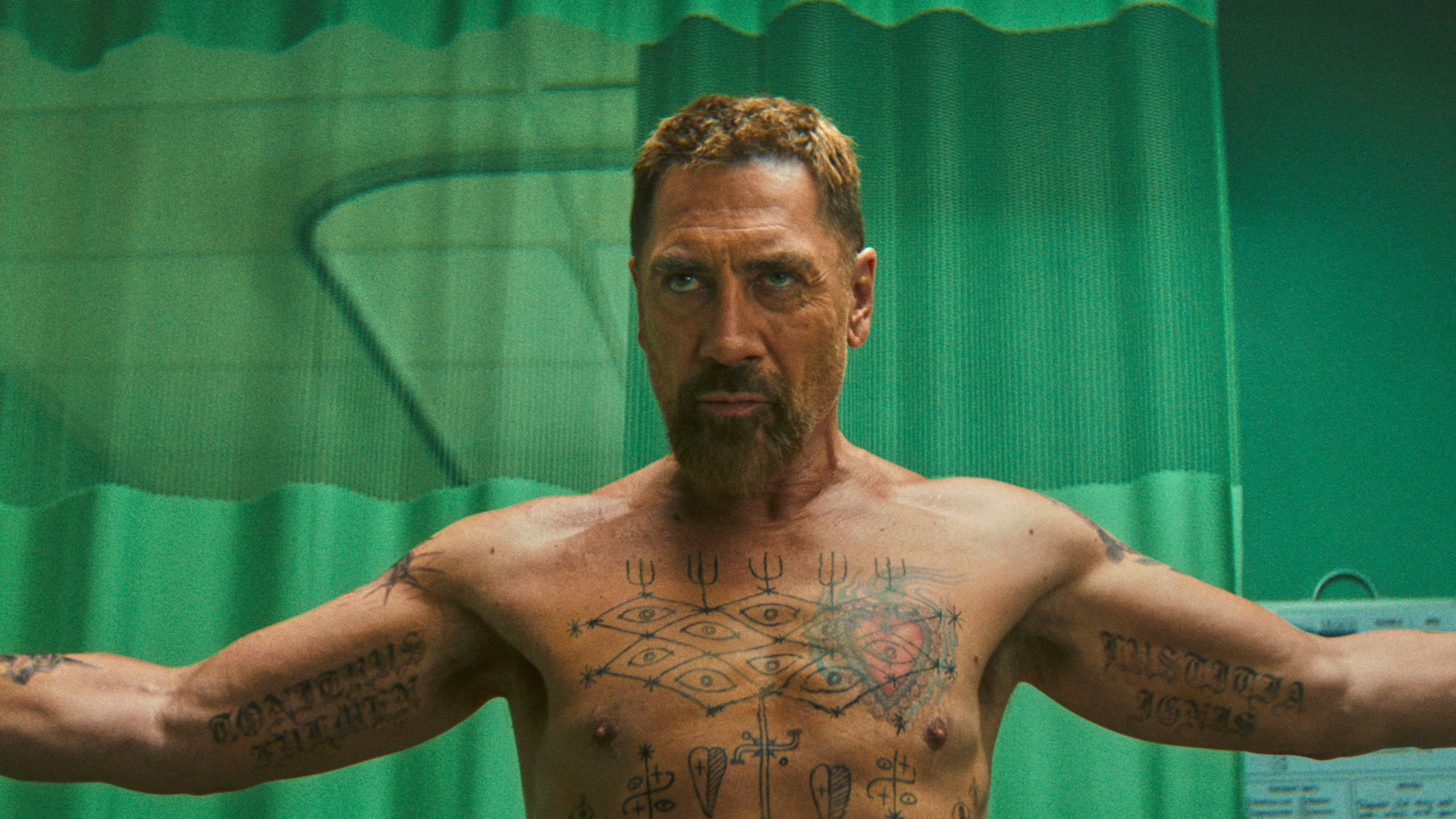 This image released by Apple shows Javier Bardem in a scene from "Cape Fear." (Apple via AP)